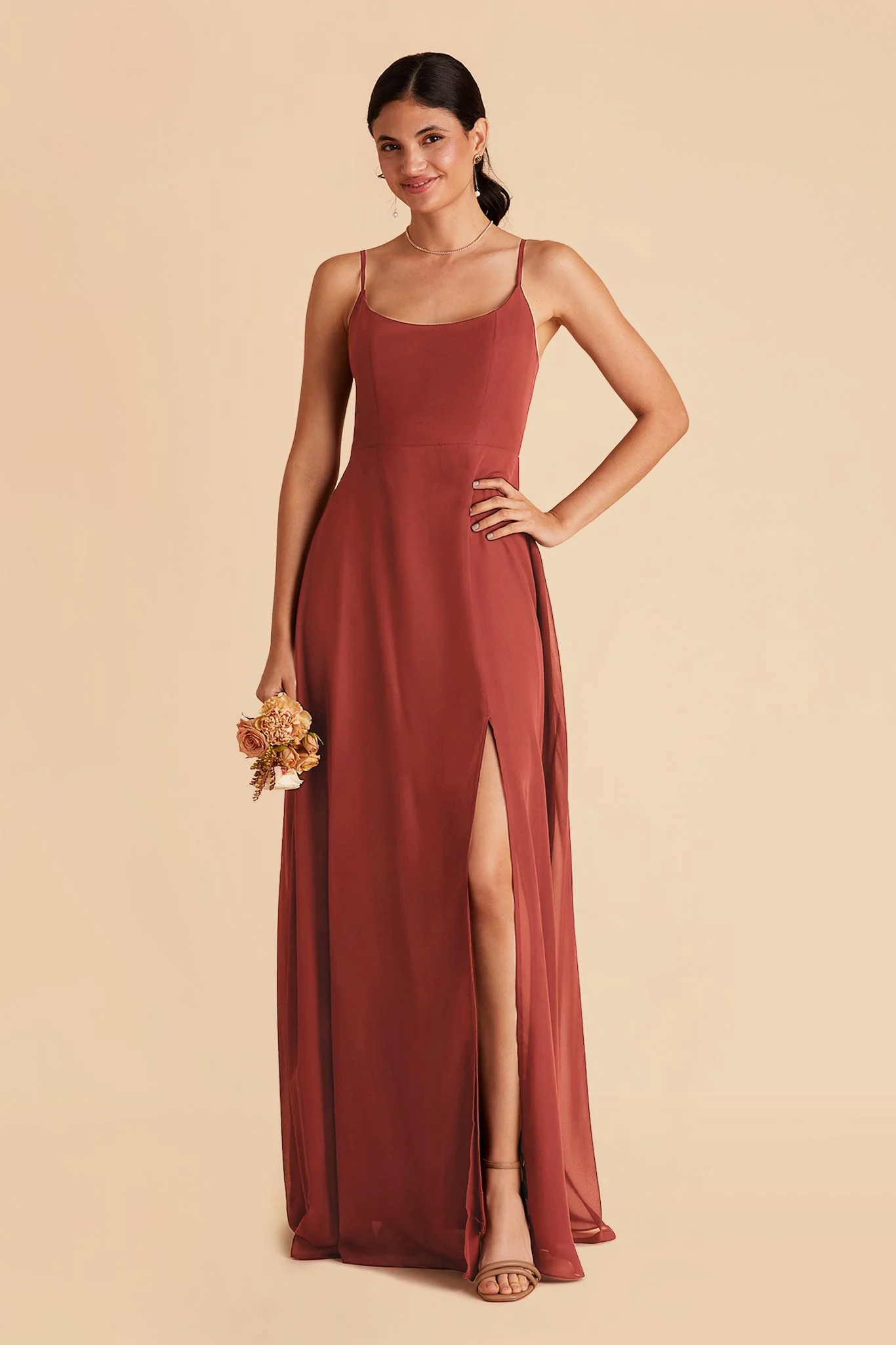 Amy Chiffon Dress - Spice - Image 4