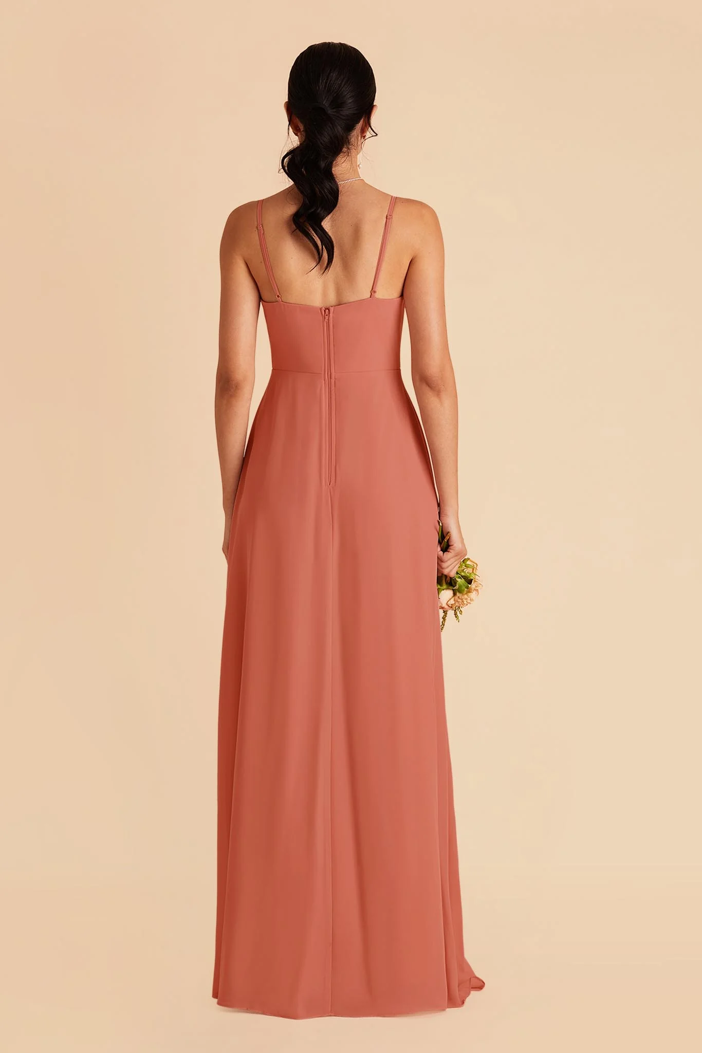 Amy Chiffon Dress - Terracotta - Image 3