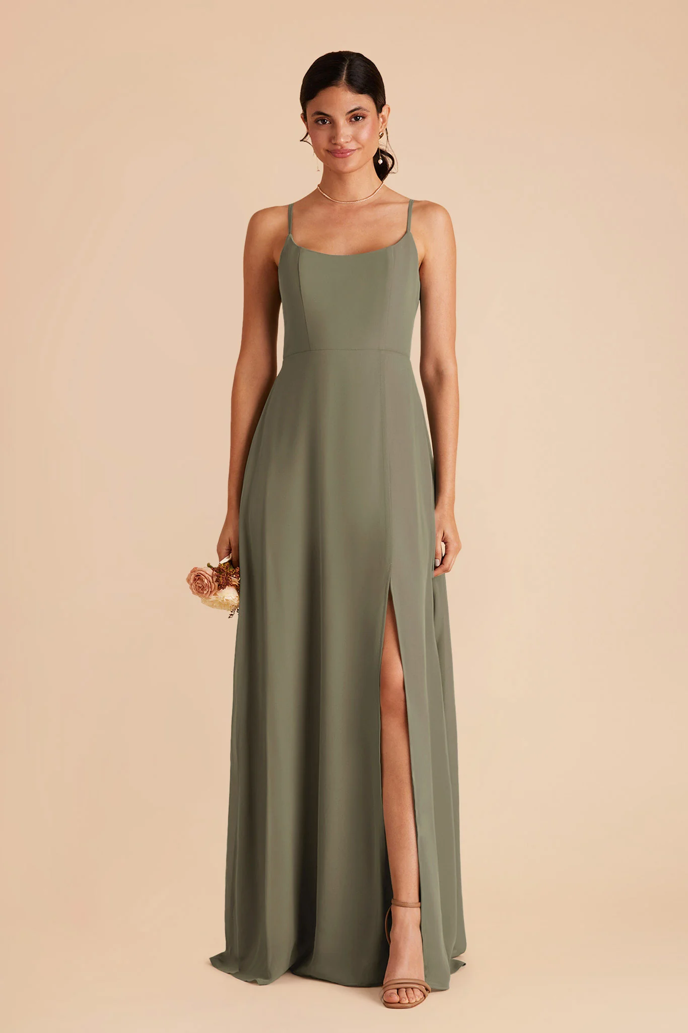 Amy Chiffon Dress - Thyme
