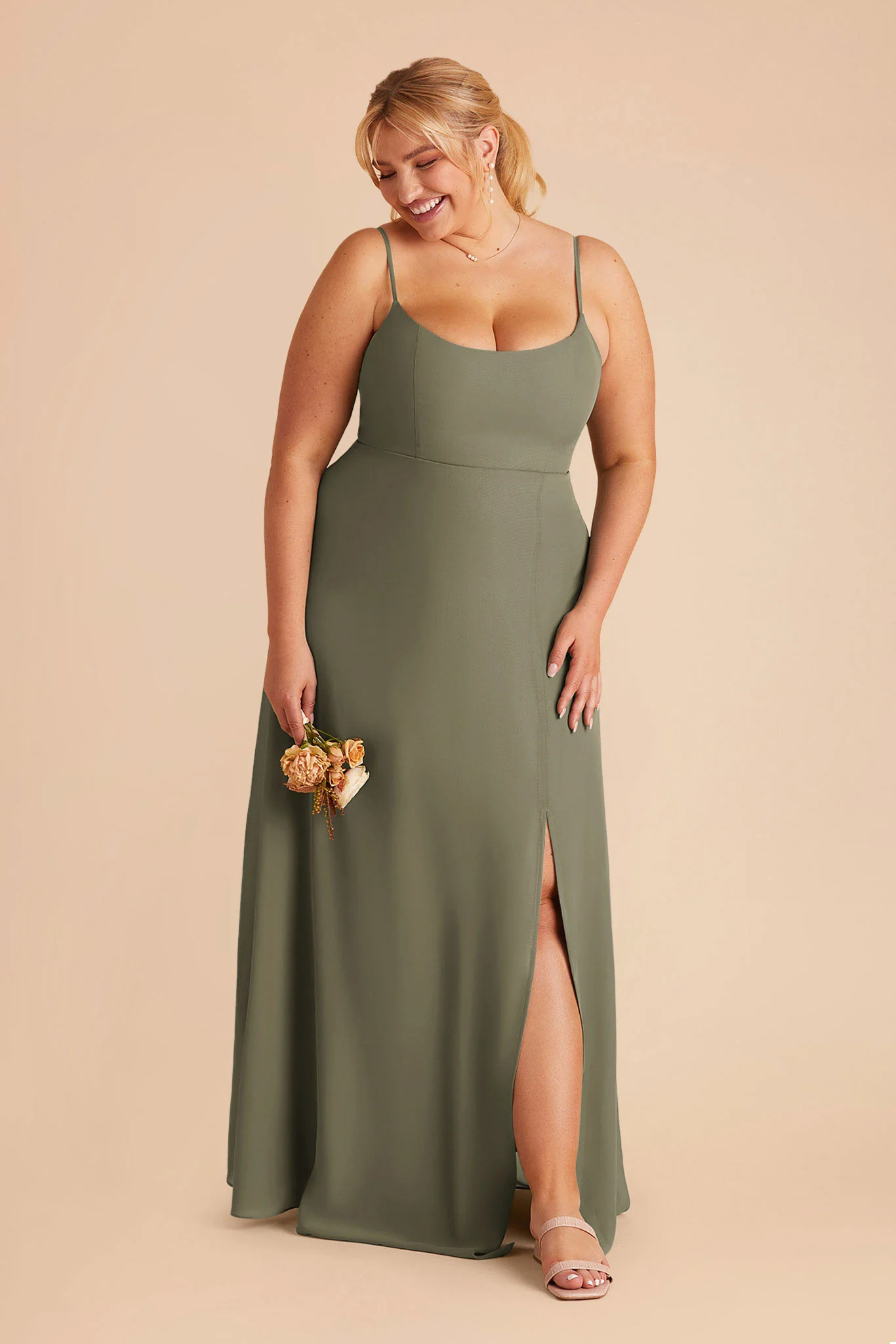 Amy Chiffon Dress - Thyme - Image 6