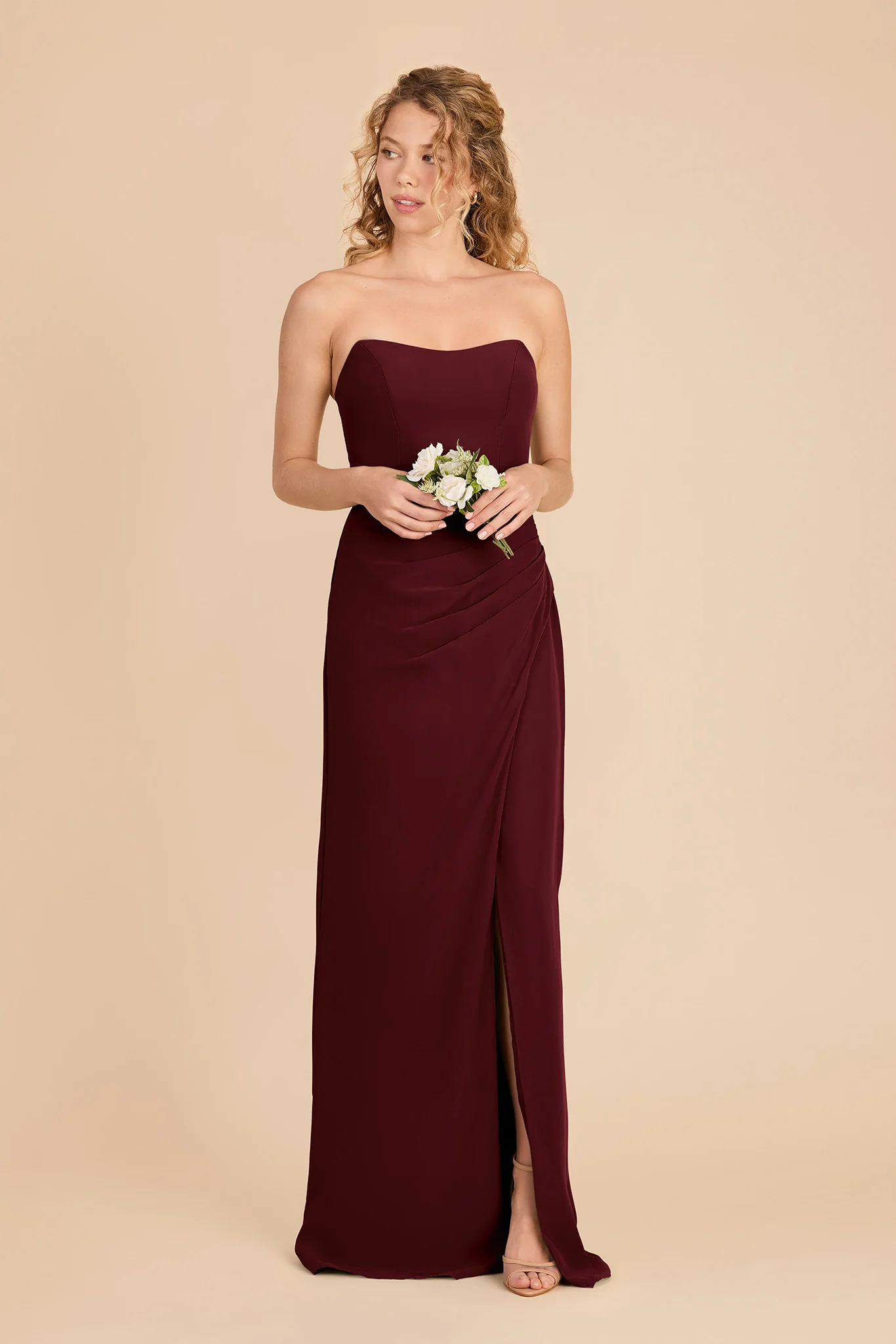 Anne Chiffon Dress - Cabernet - Image 2
