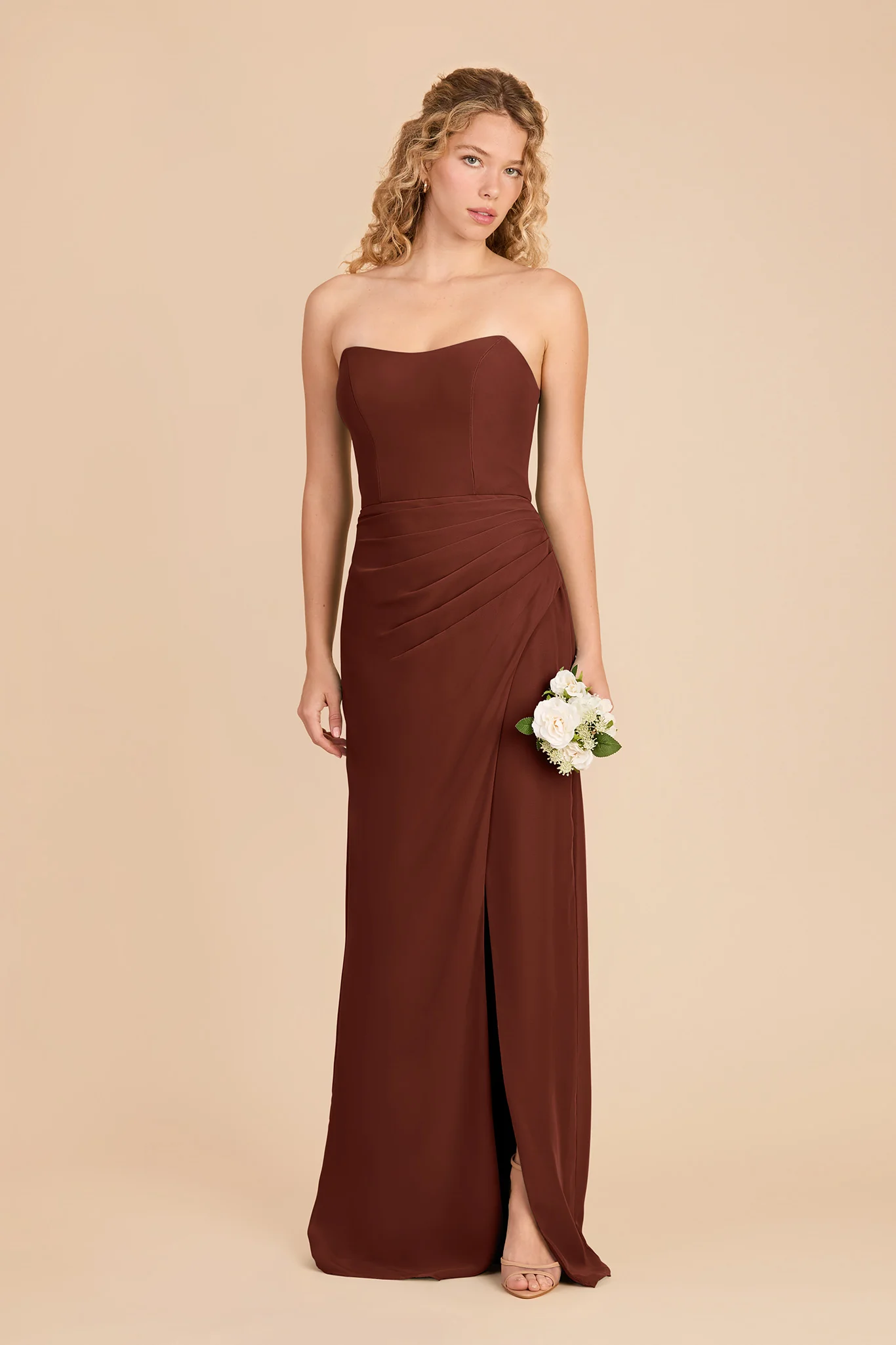 Anne Chiffon Dress - Cognac