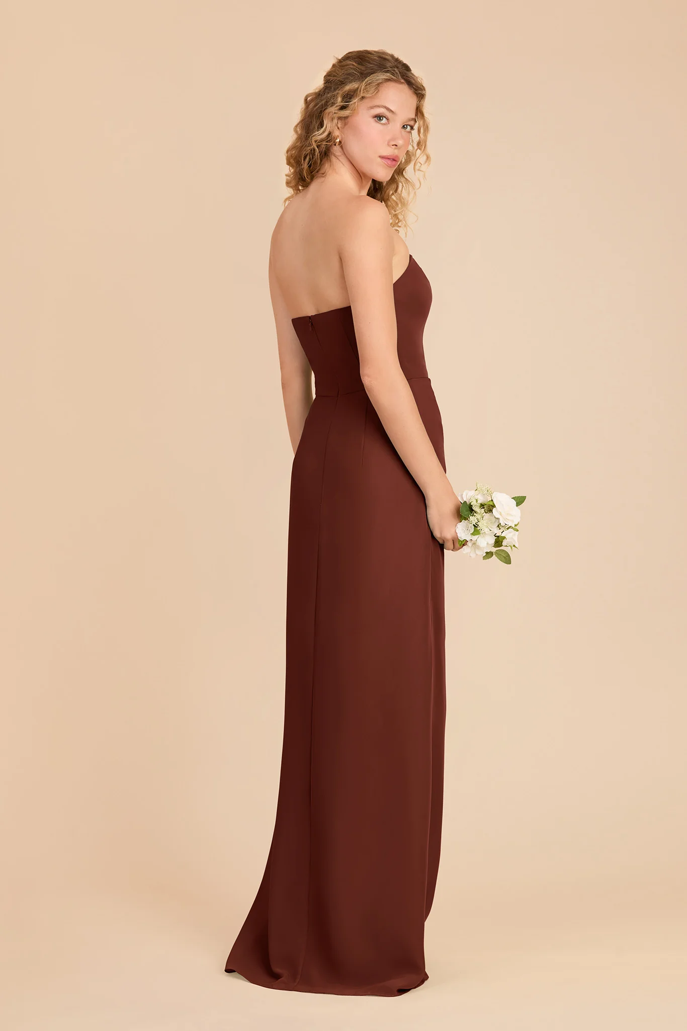 Anne Chiffon Dress - Cognac - Image 4