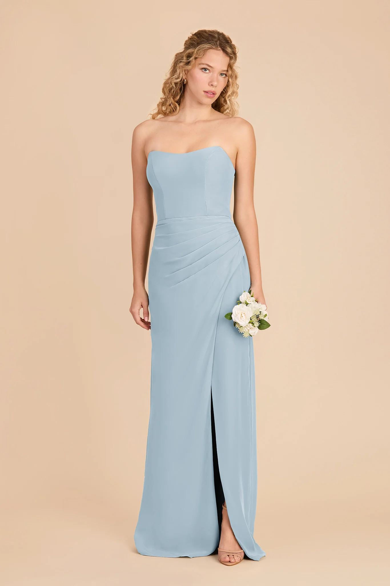 Anne Chiffon Dress - Sky Blue