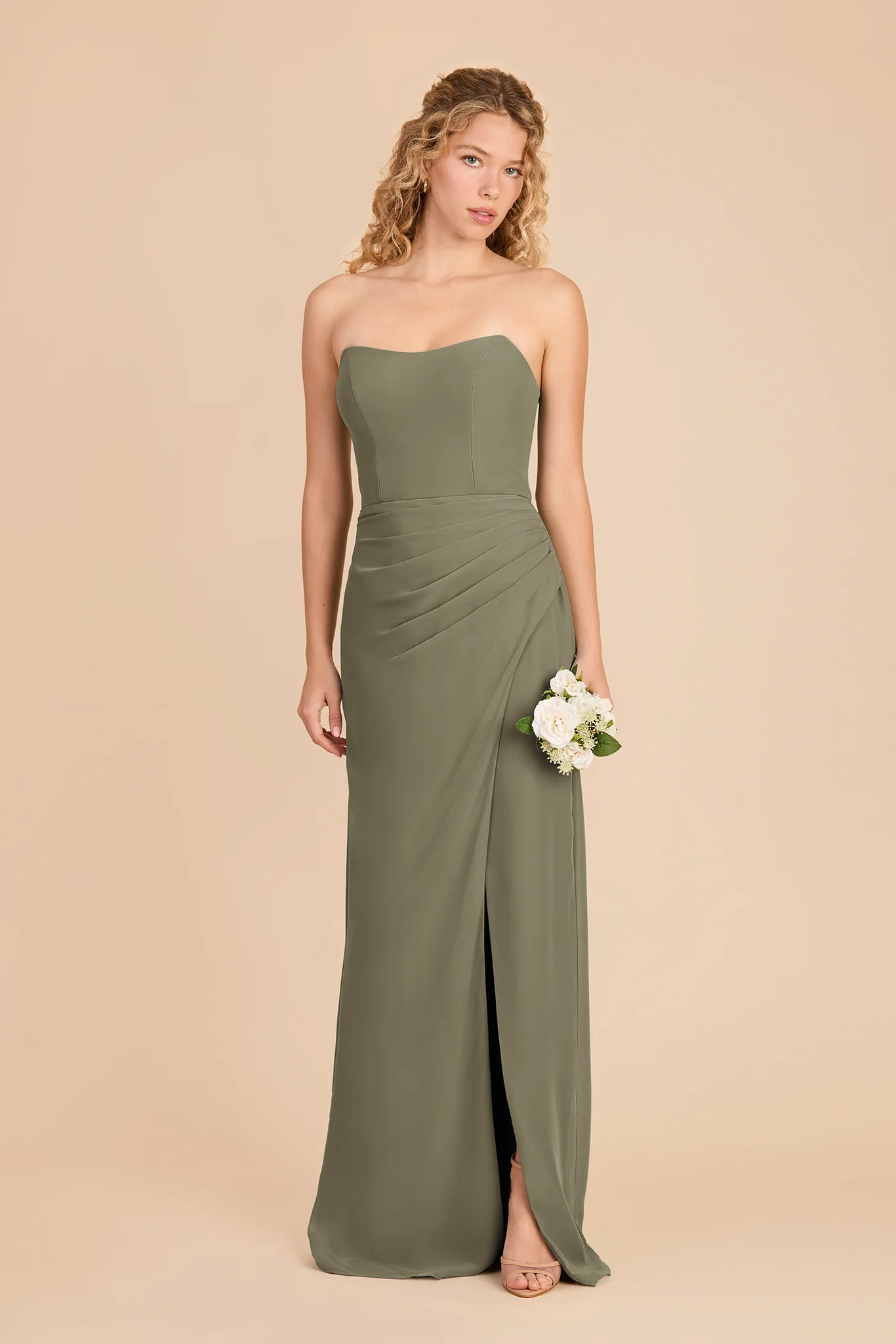 Anne Chiffon Dress - Thyme