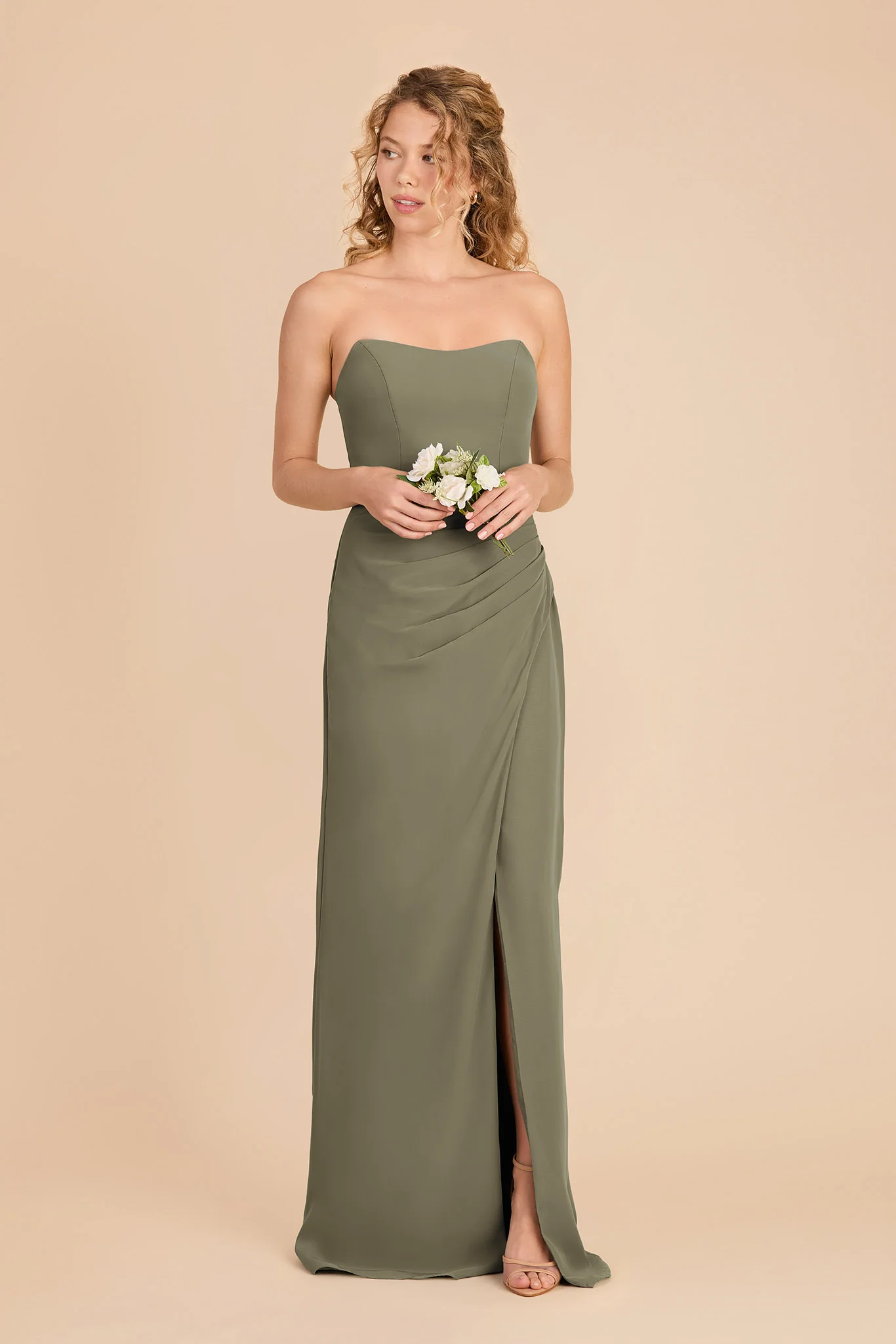 Anne Chiffon Dress - Thyme - Image 2