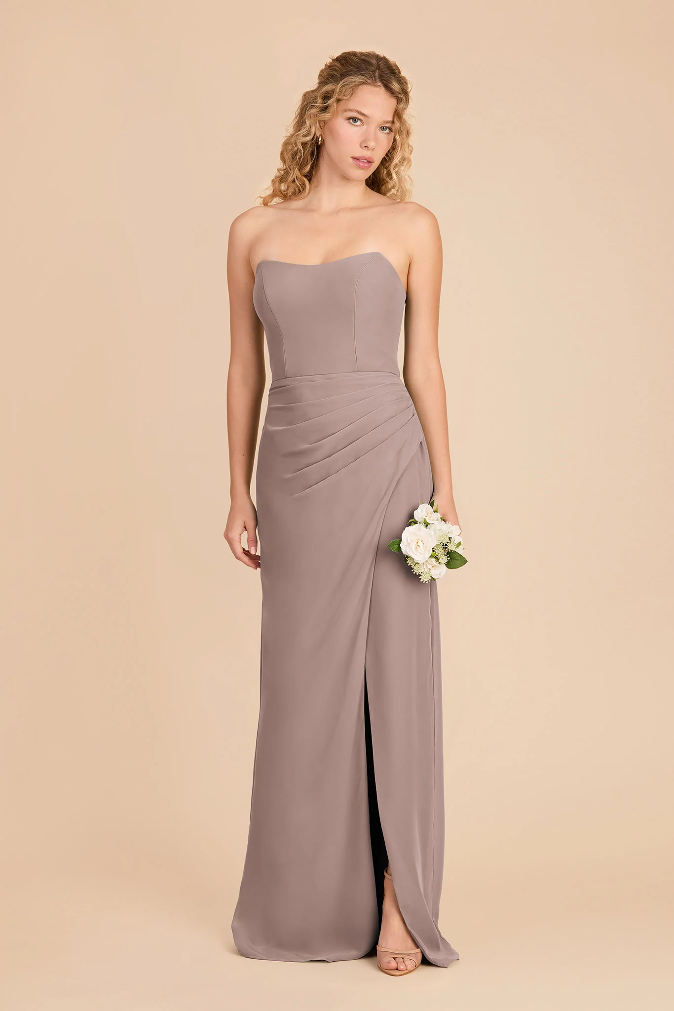Anne Chiffon Dress - Toffee