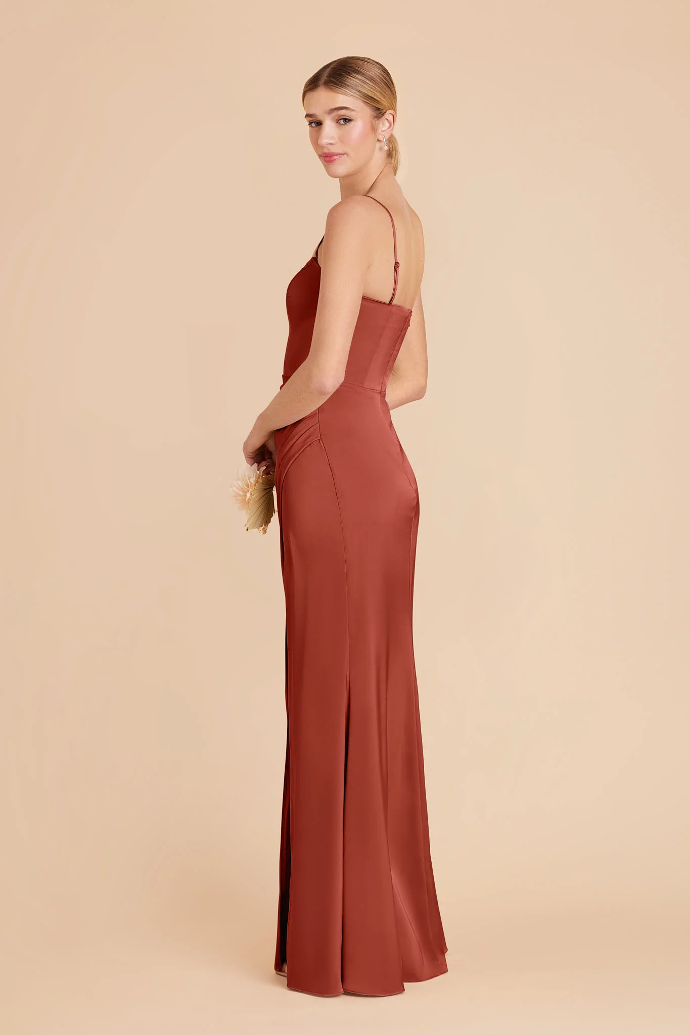 Anne Matte Satin Dress - Auburn - Image 4