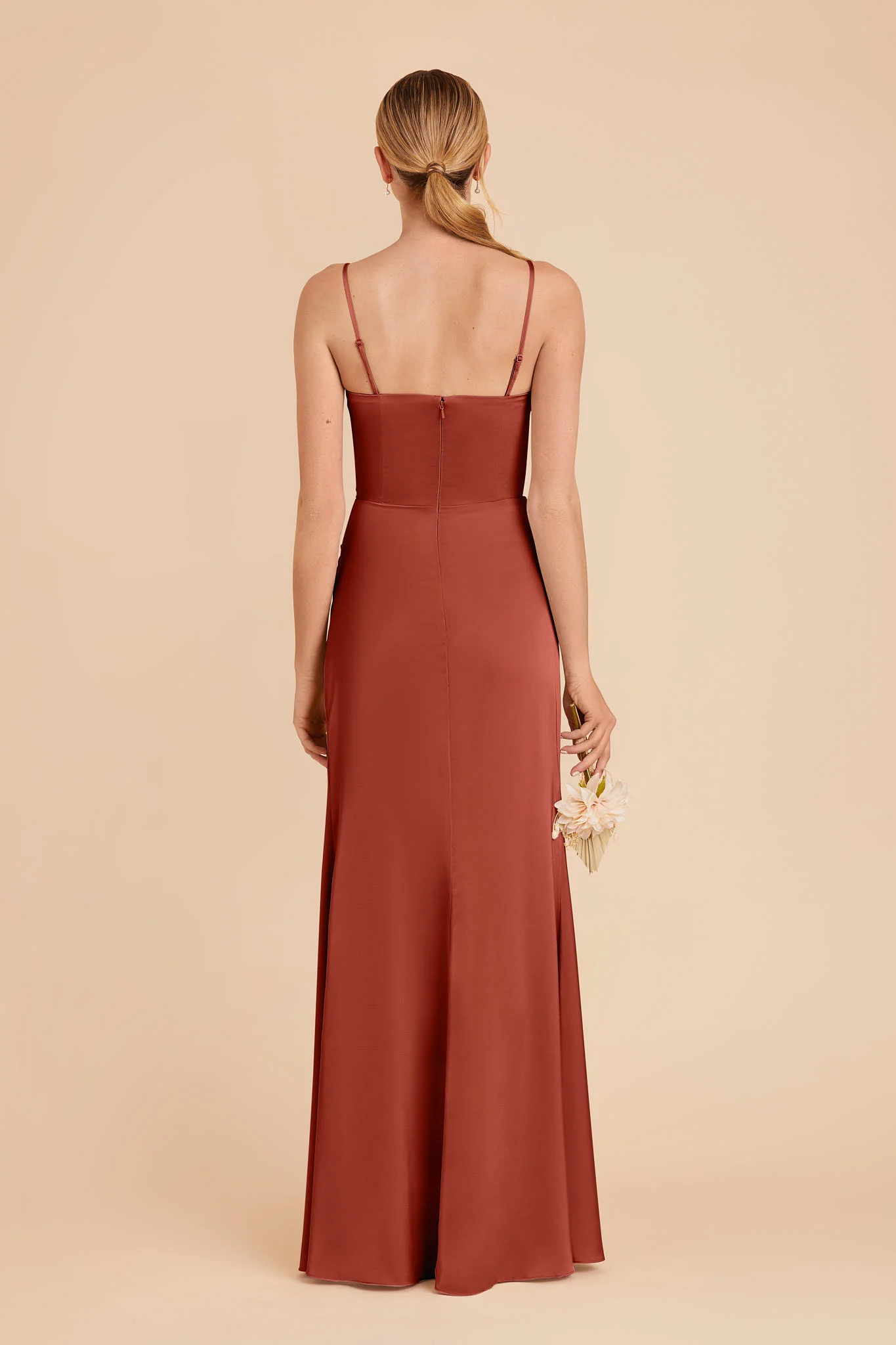 Anne Matte Satin Dress - Auburn - Image 5