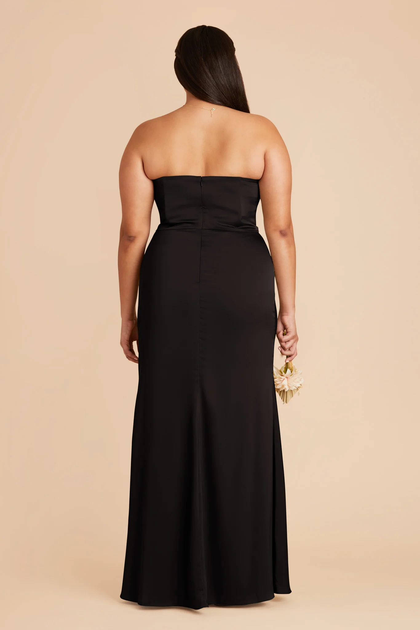 Anne Matte Satin Dress - Black - Image 8