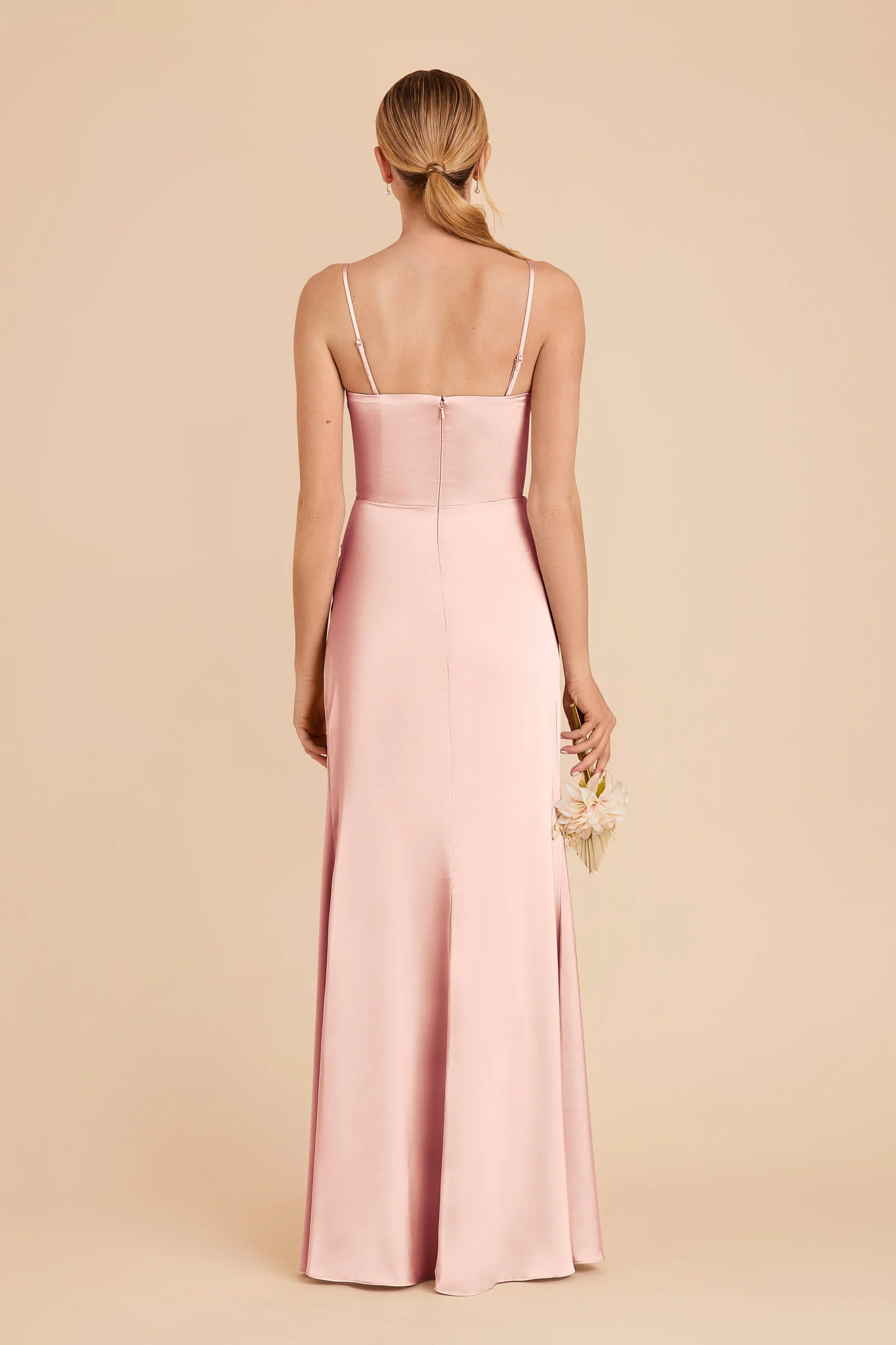 Anne Matte Satin Dress - Blush Pink - Image 5