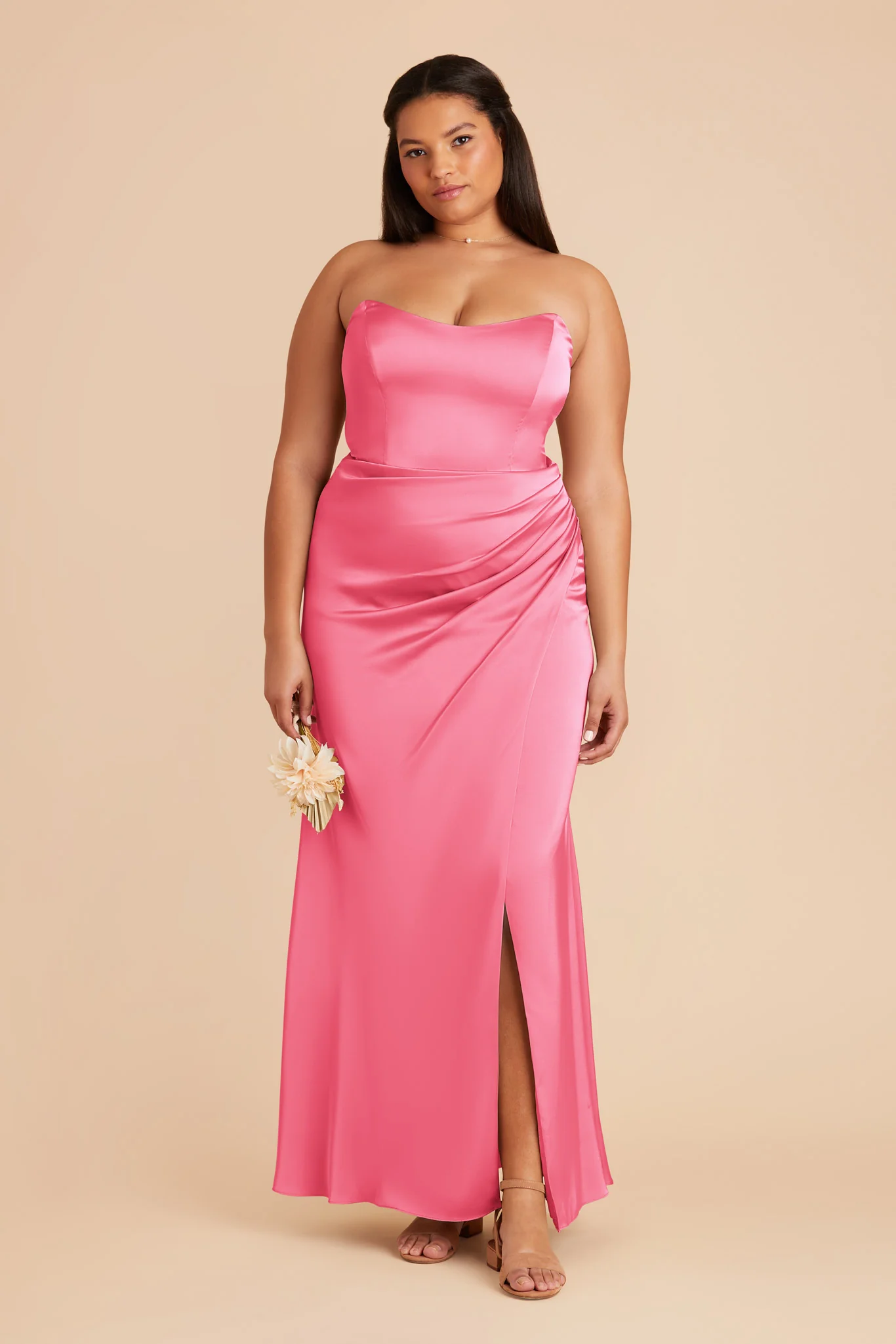 Anne Matte Satin Dress - Bon Bon Pink - Image 8