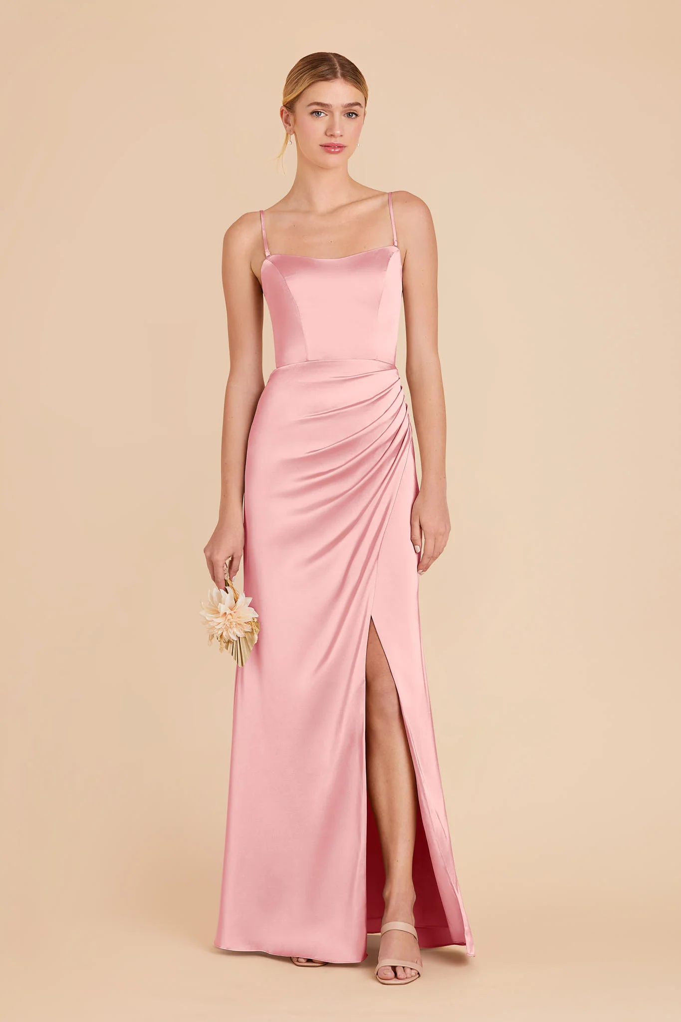 Anne Matte Satin Dress - Bubblegum Pink - Image 3