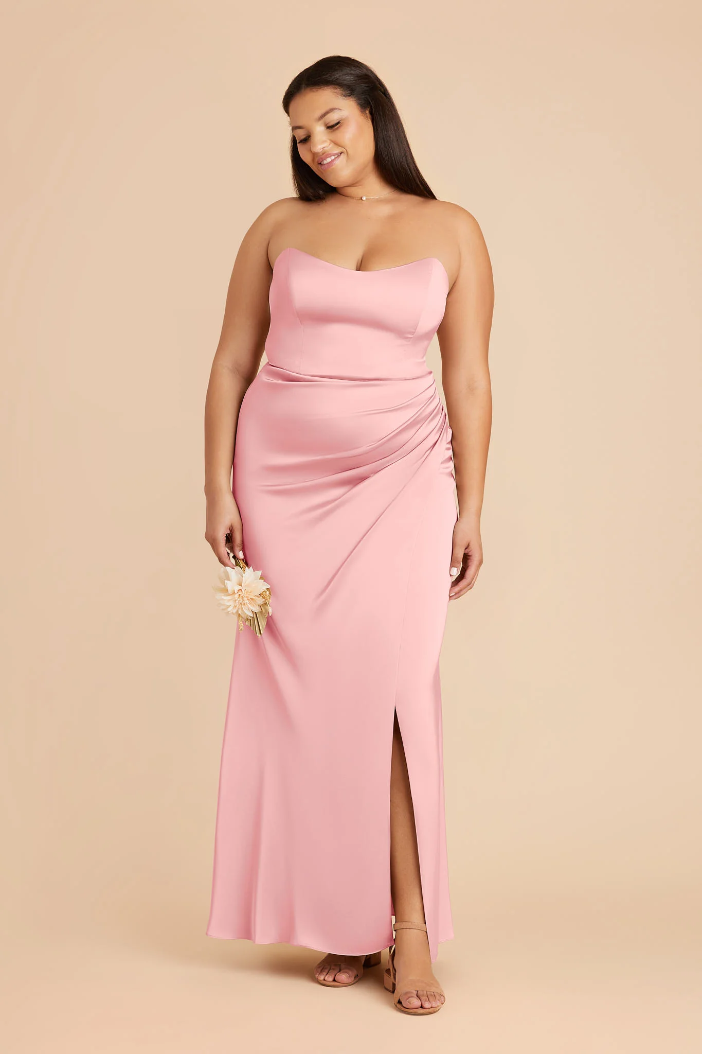 Anne Matte Satin Dress - Bubblegum Pink - Image 6