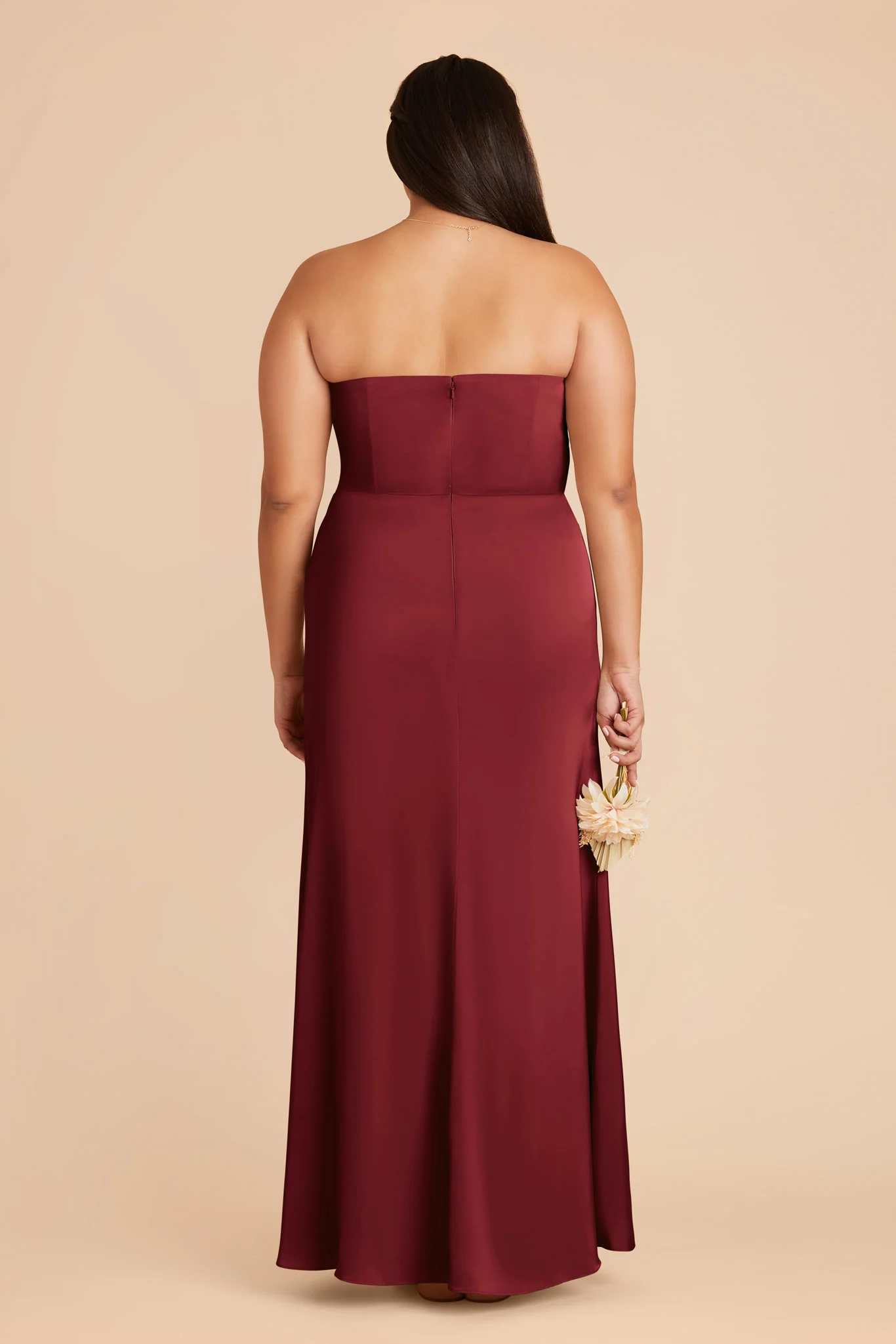 Anne Matte Satin Dress - Burgundy - Image 10