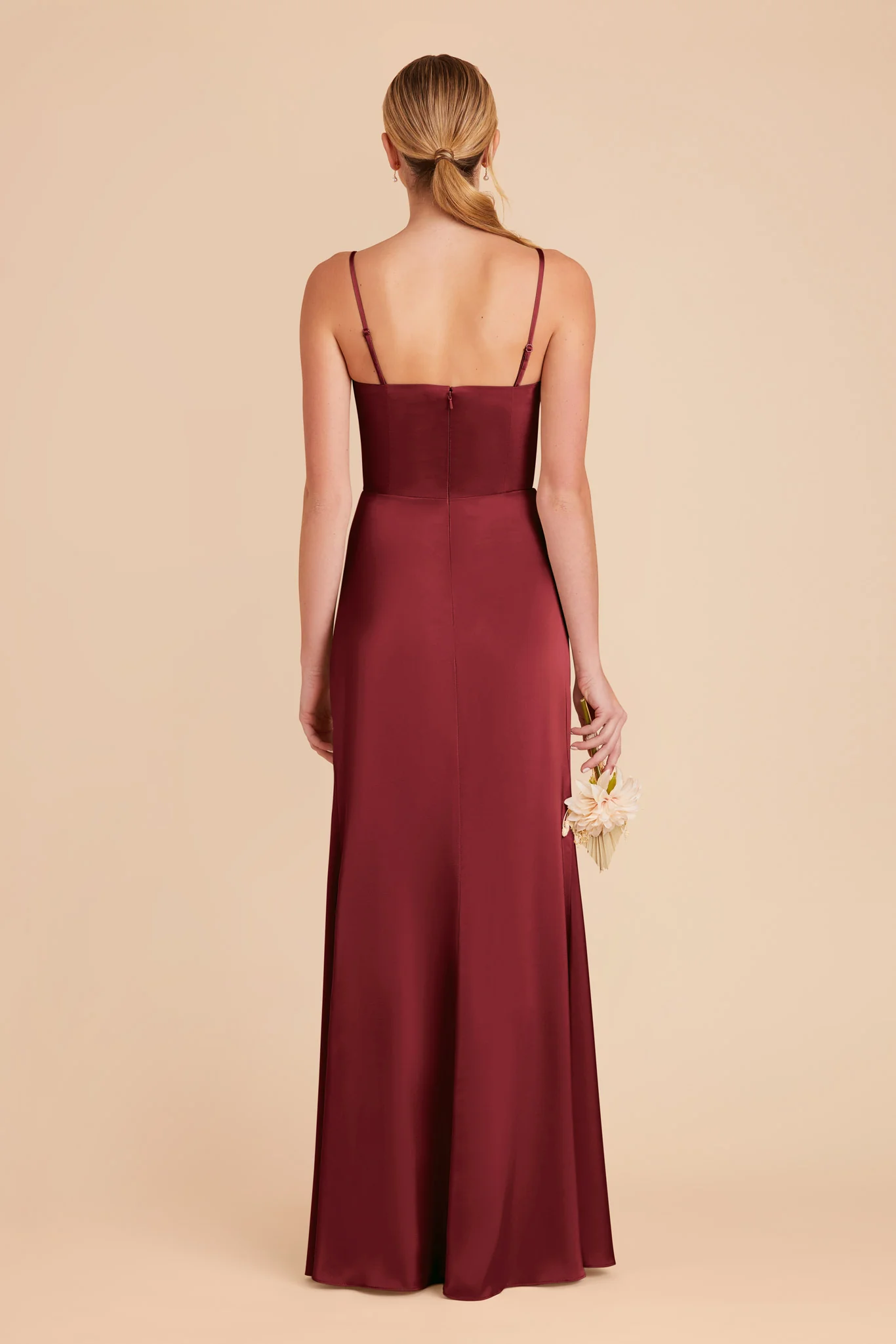 Anne Matte Satin Dress - Burgundy - Image 7