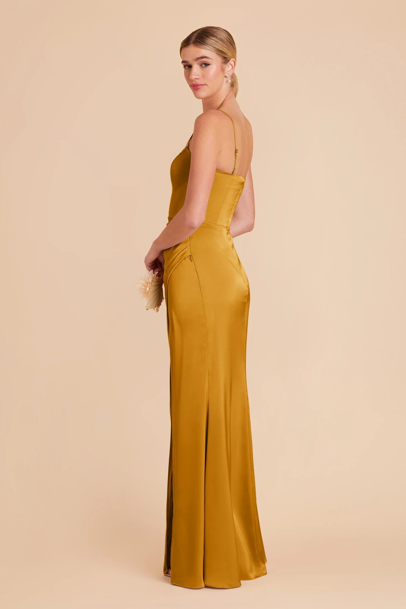 Anne Matte Satin Dress - Butterscotch - Image 5