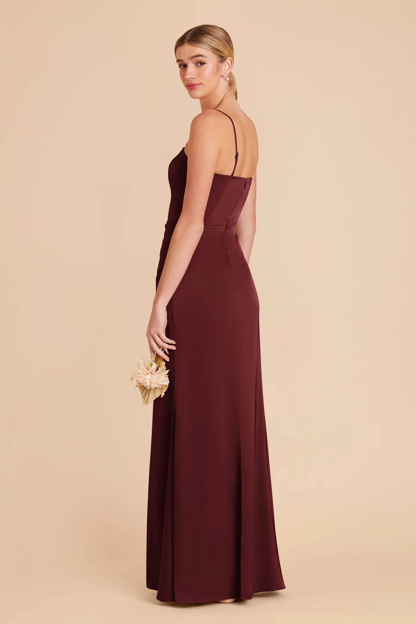 Anne Matte Satin Dress - Cabernet - Image 5