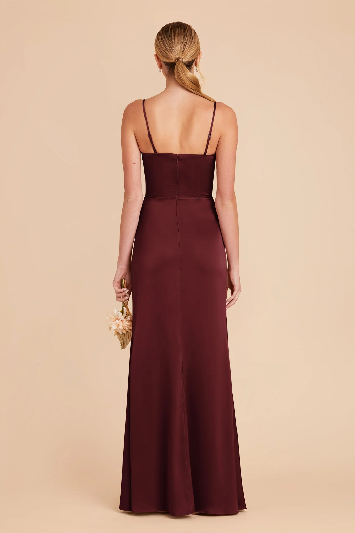 Anne Matte Satin Dress - Cabernet - Image 6