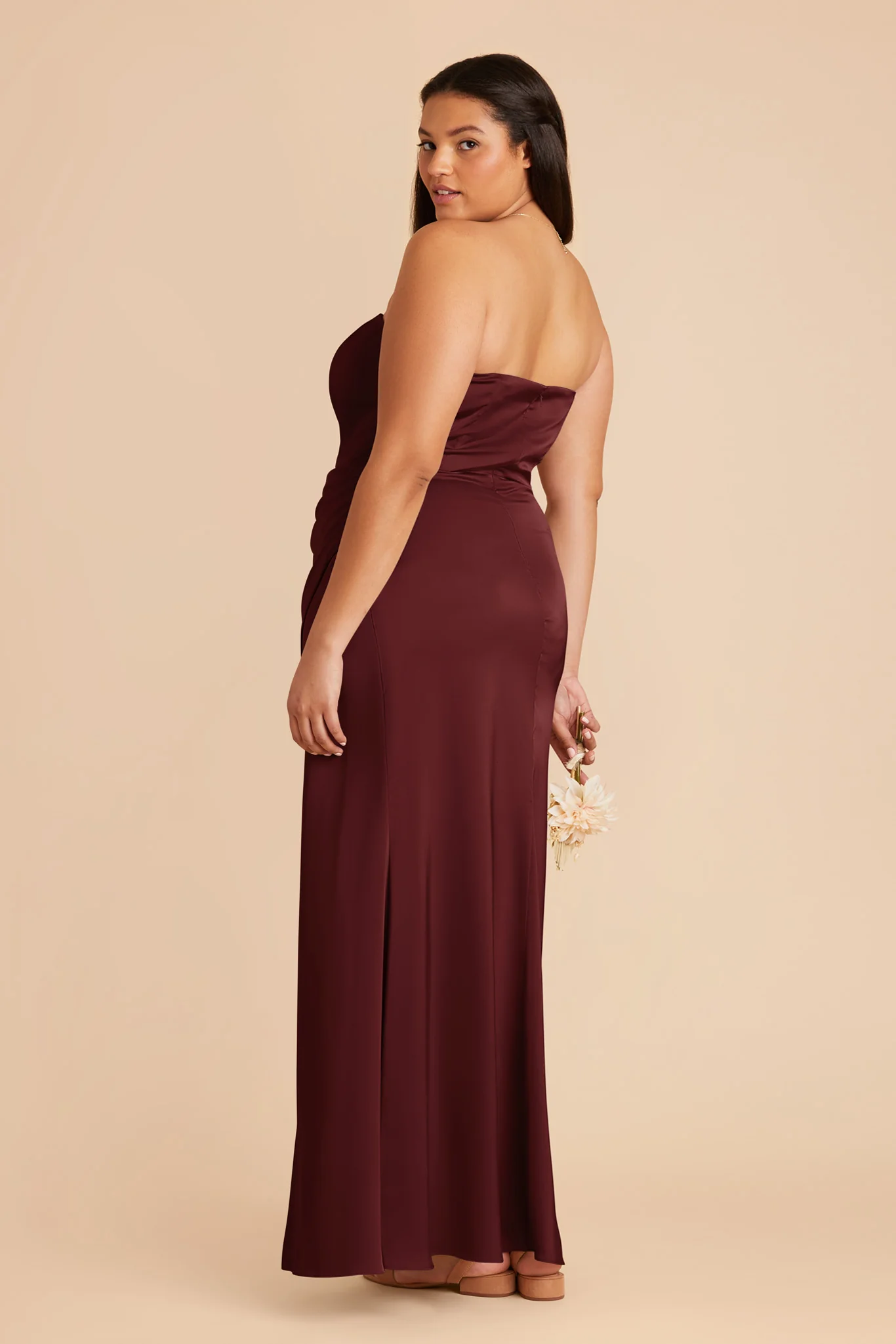 Anne Matte Satin Dress - Cabernet - Image 8