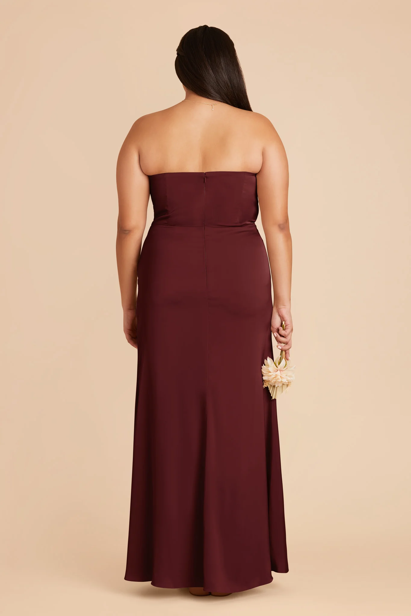 Anne Matte Satin Dress - Cabernet - Image 9