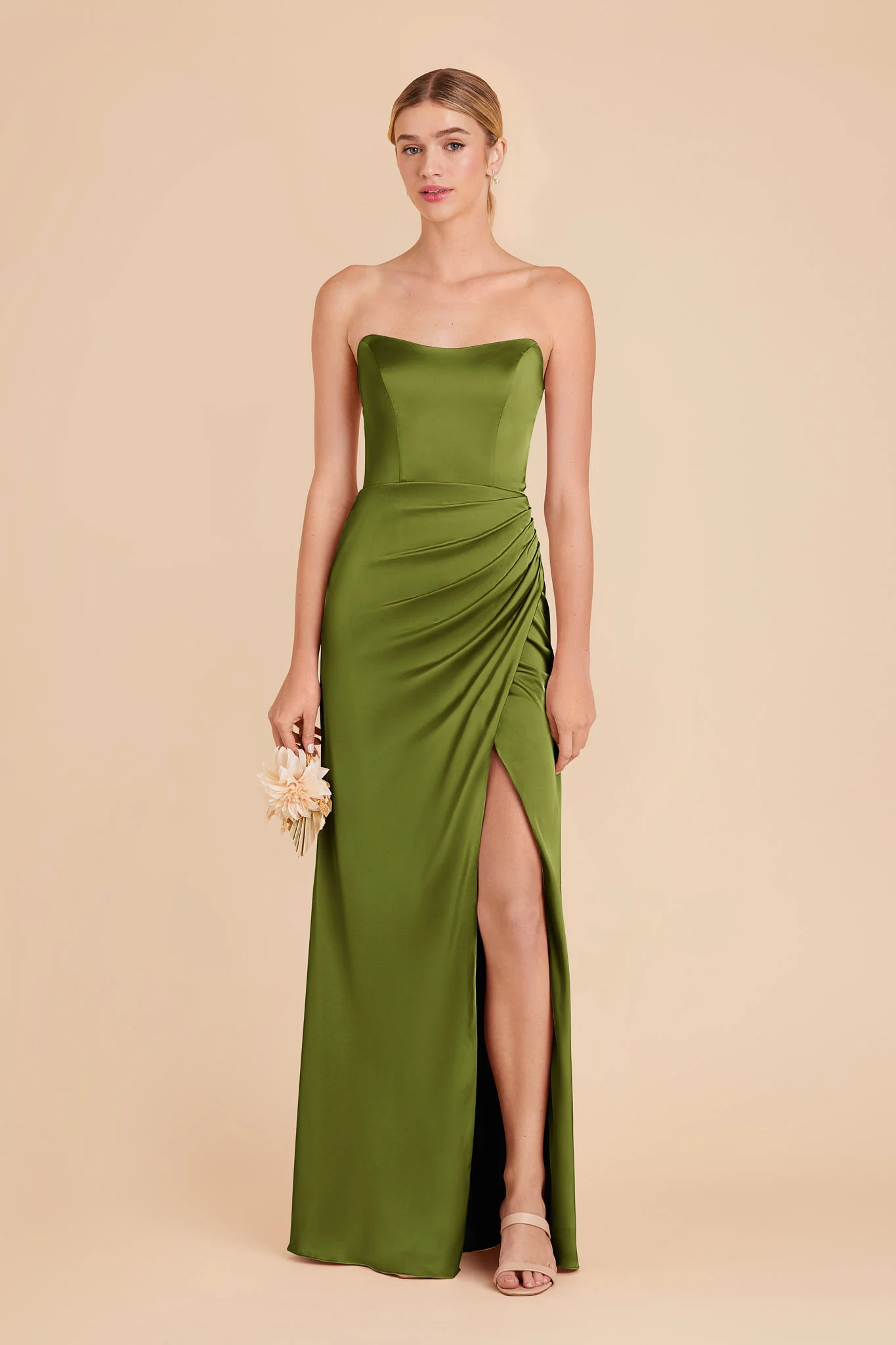 Anne Matte Satin Dress - Cactus