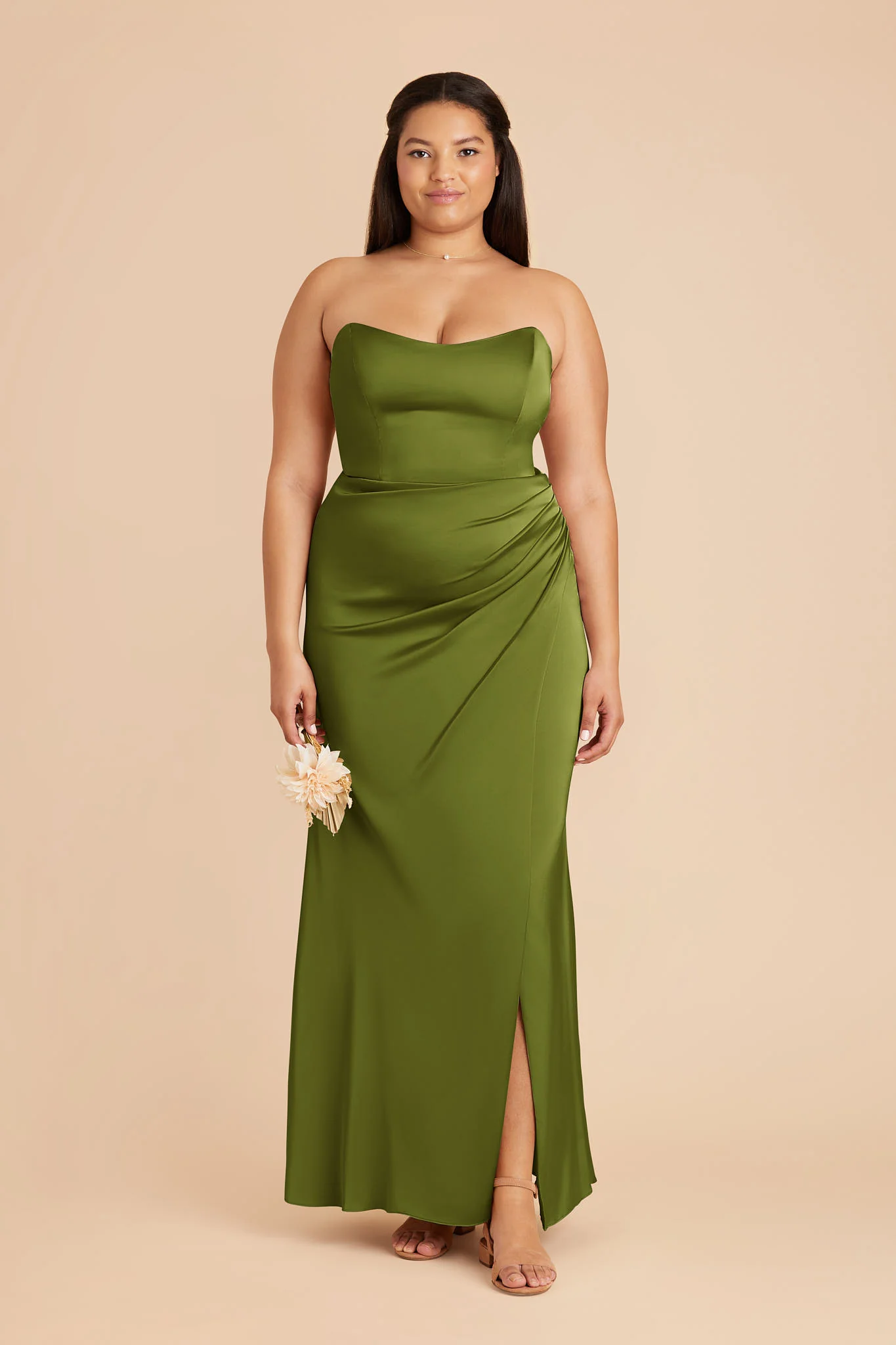 Anne Matte Satin Dress - Cactus - Image 2