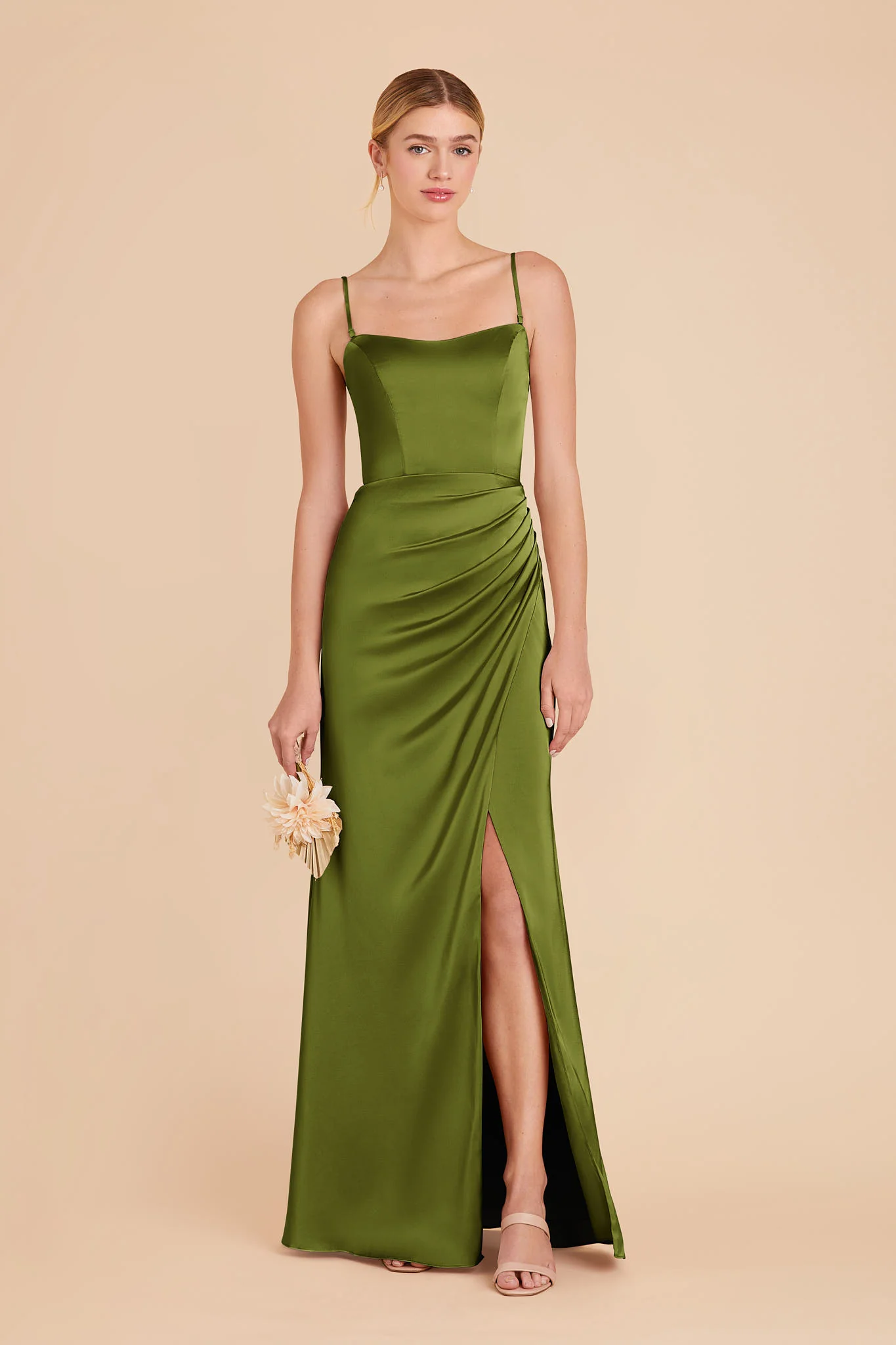 Anne Matte Satin Dress - Cactus - Image 3