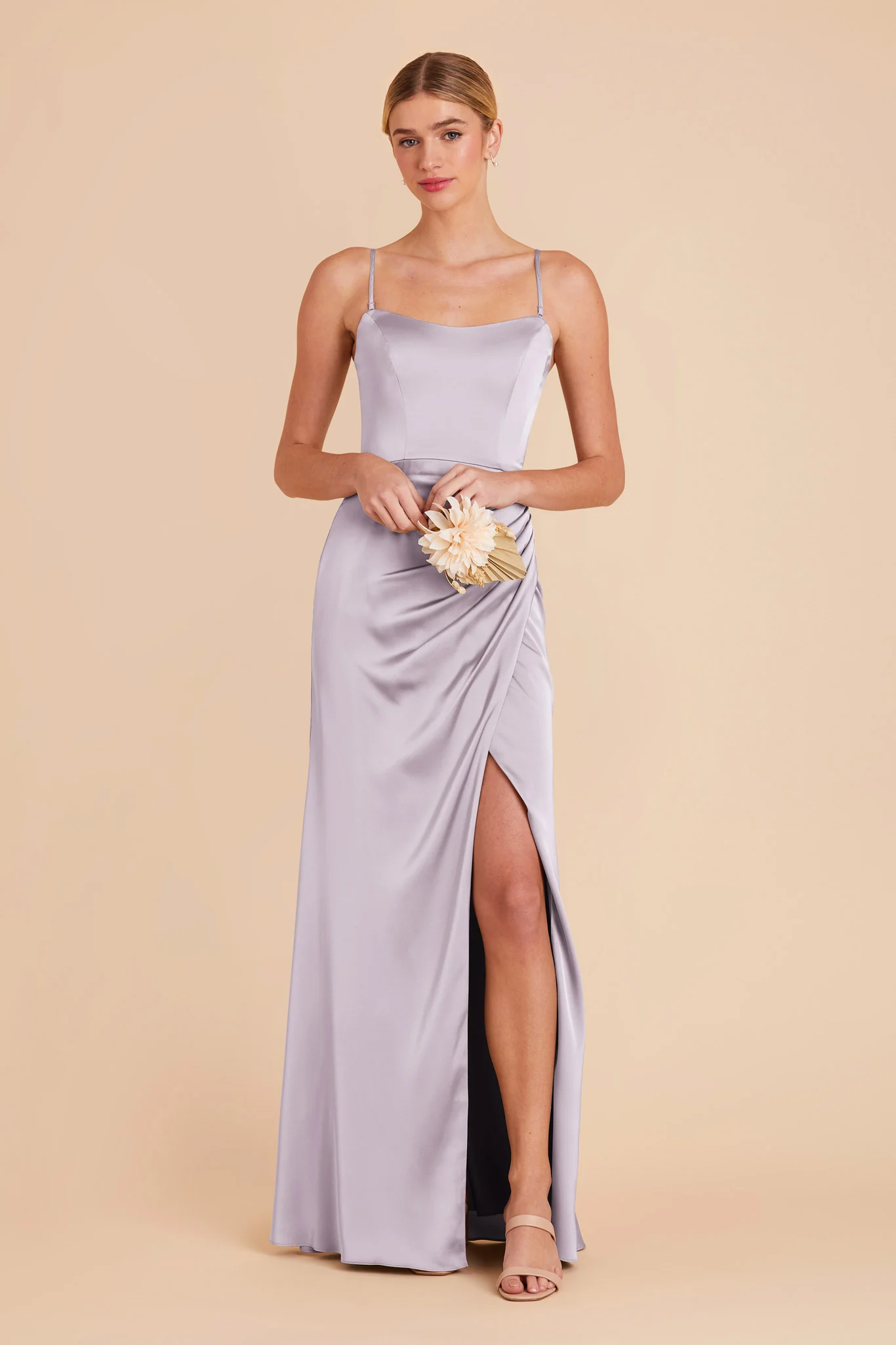 Anne Matte Satin Dress - Dusty Lilac - Image 3
