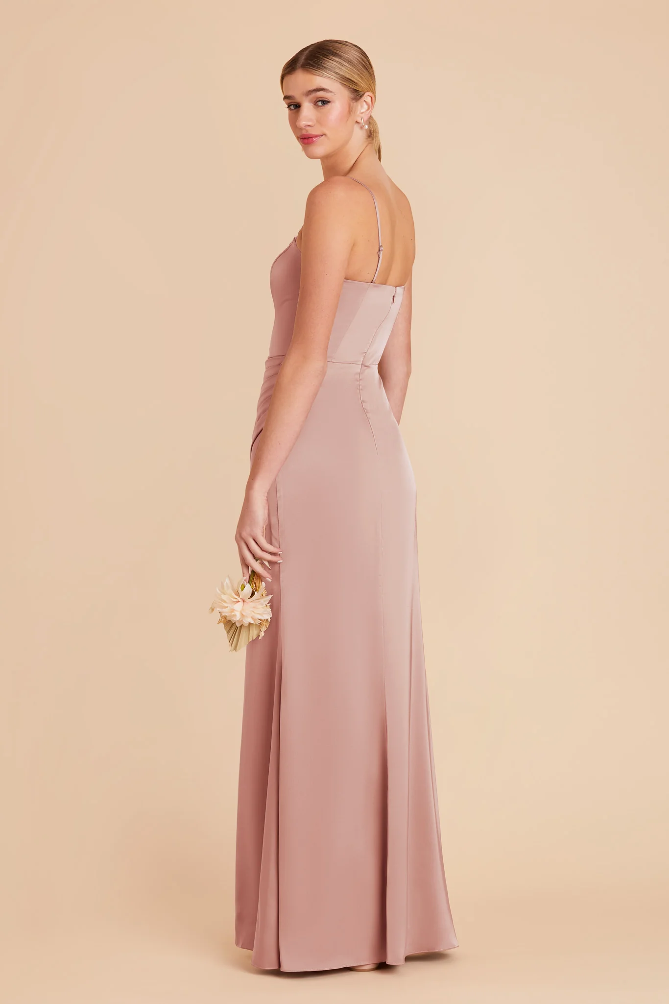 Anne Matte Satin Dress - English Rose - Image 5