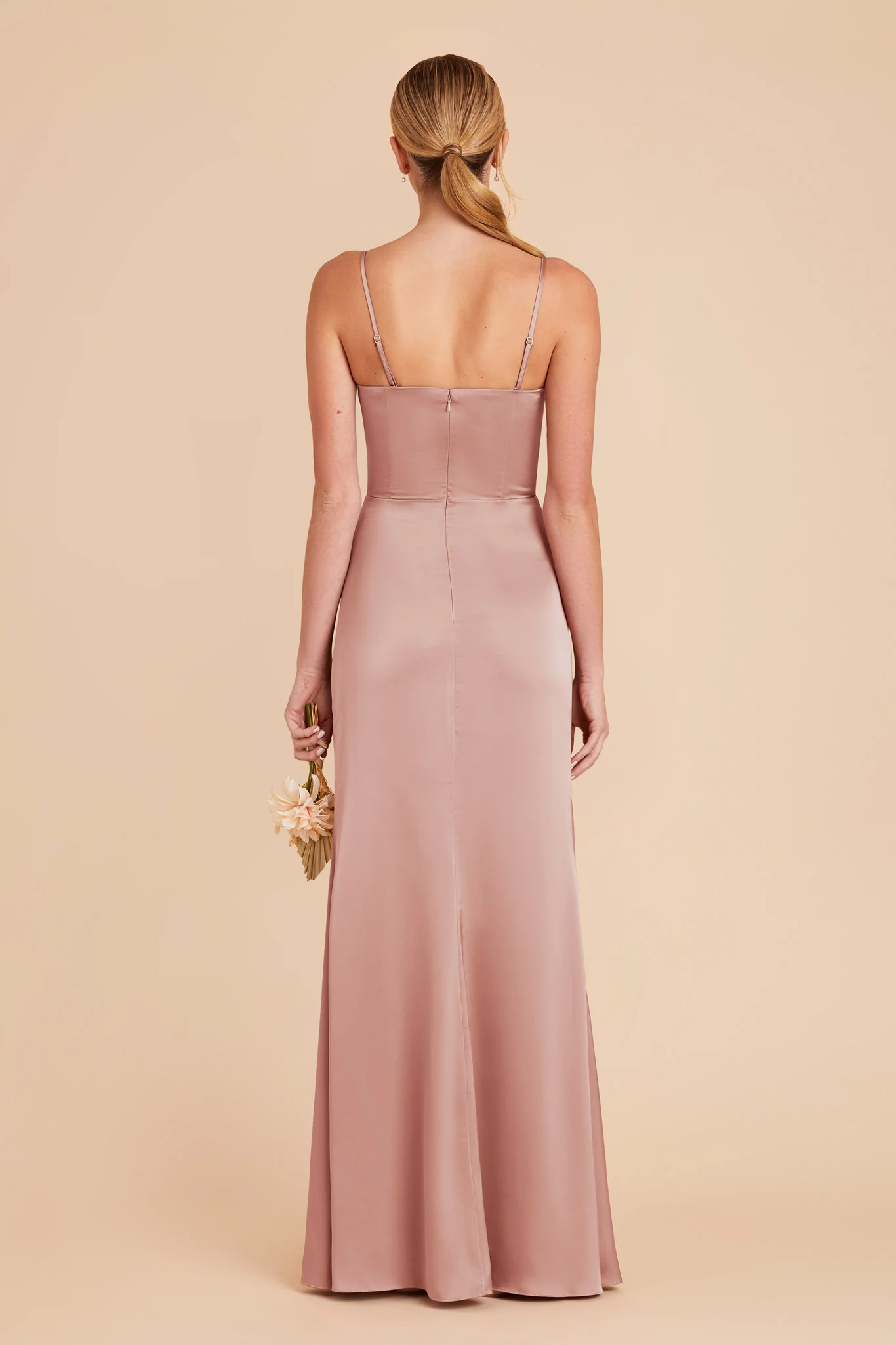 Anne Matte Satin Dress - English Rose - Image 6