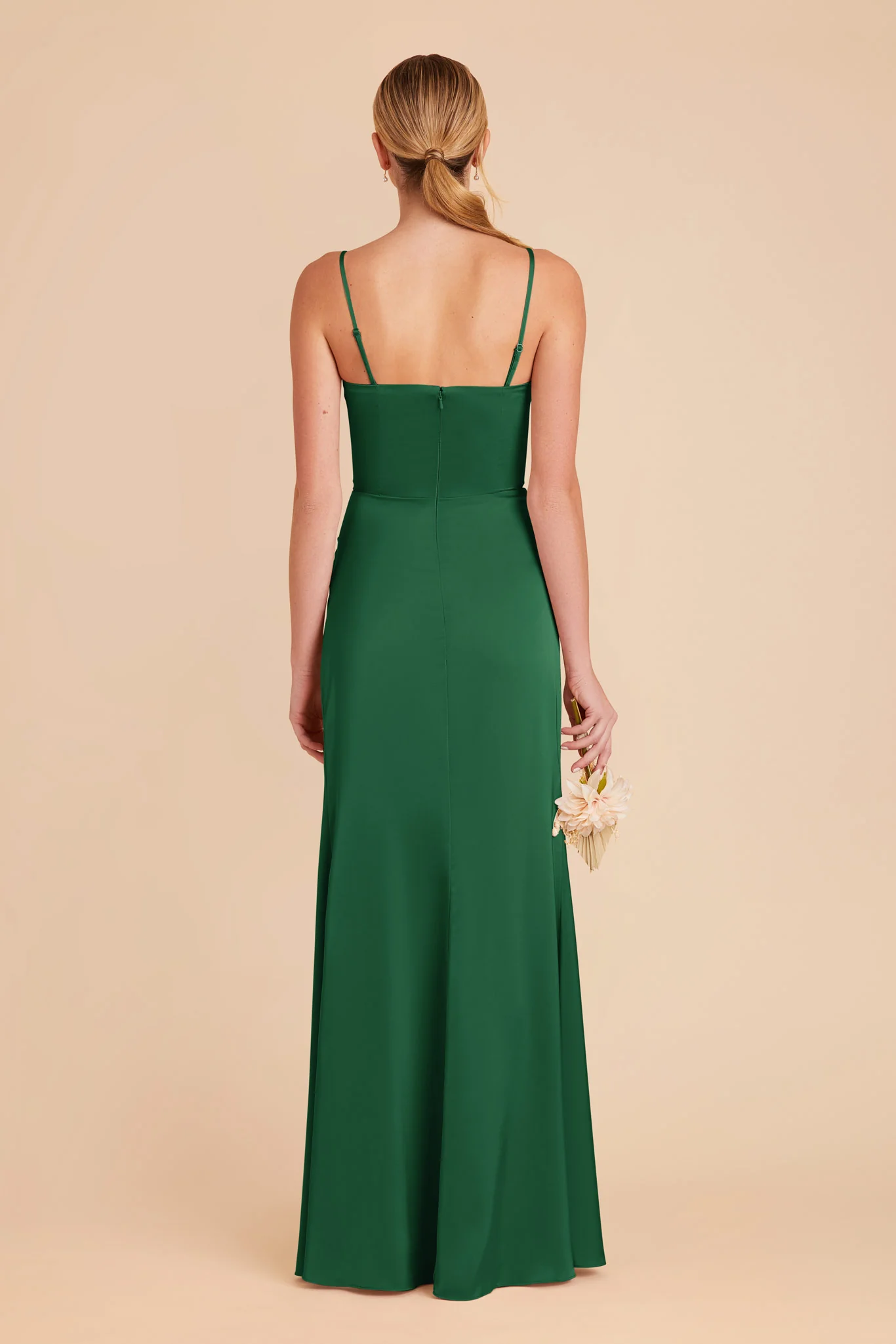 Anne Matte Satin Dress - Forest Green - Image 7