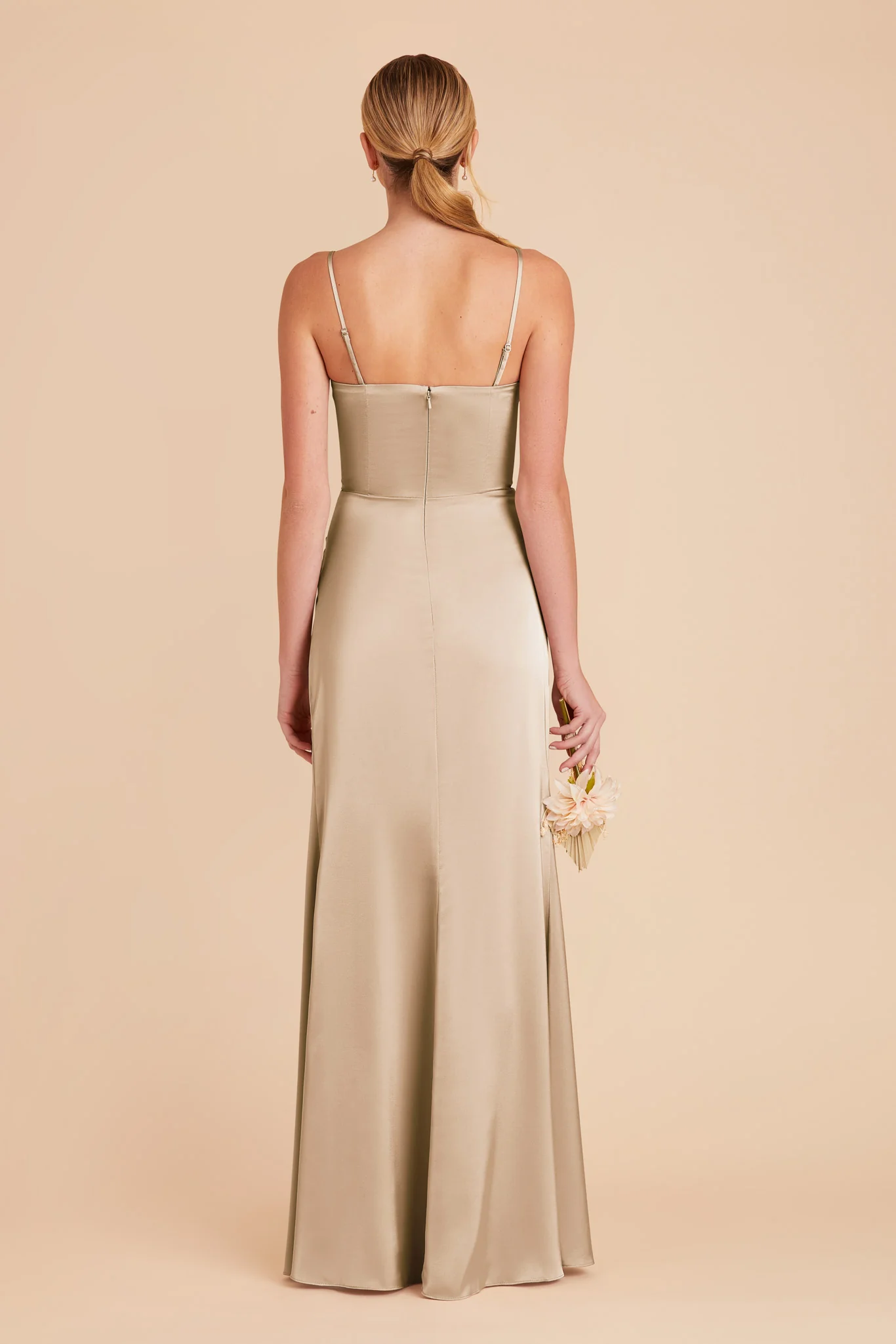 Anne Matte Satin Dress - Gold - Image 7