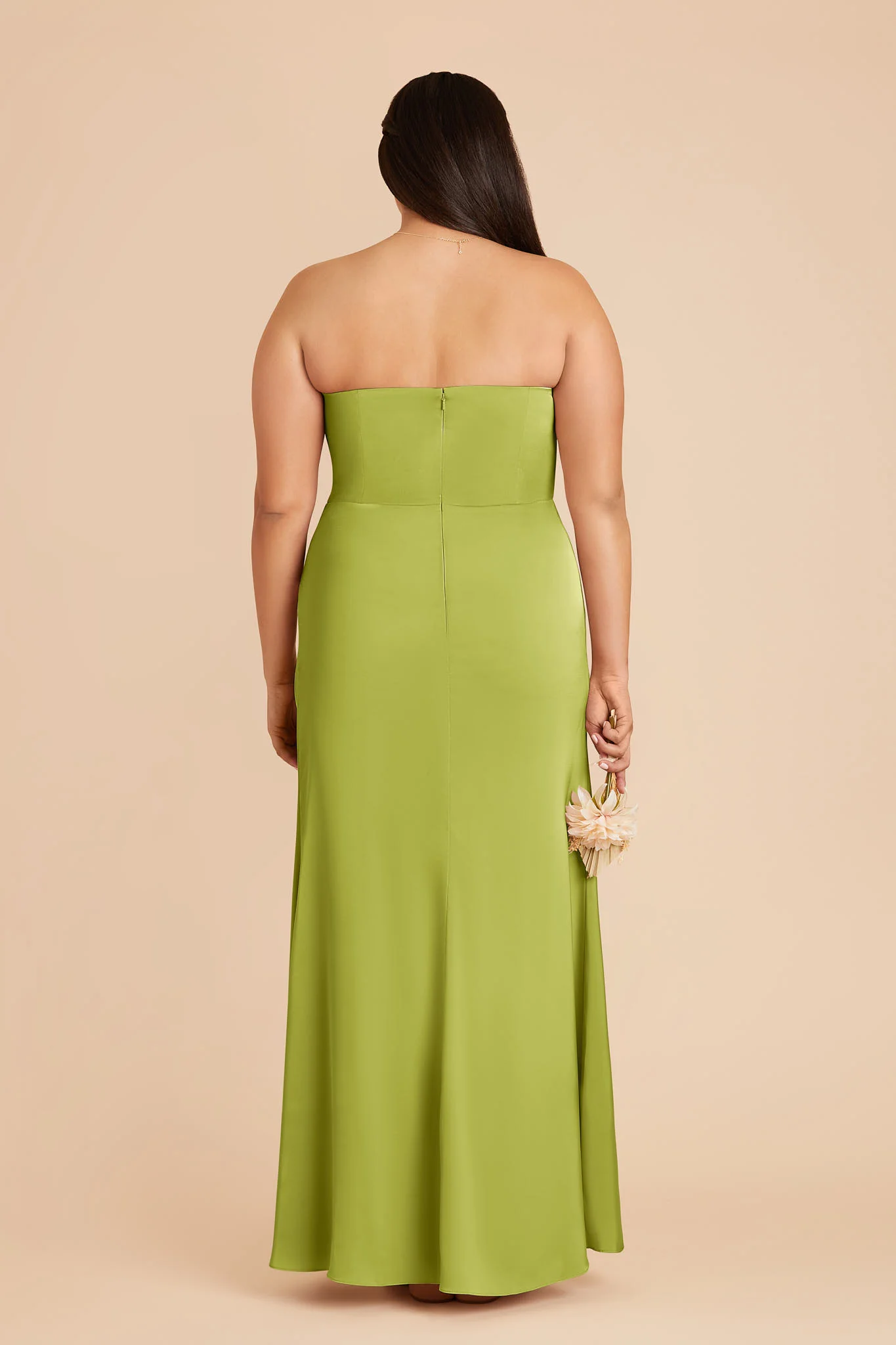 Anne Matte Satin Dress - Matcha - Image 8