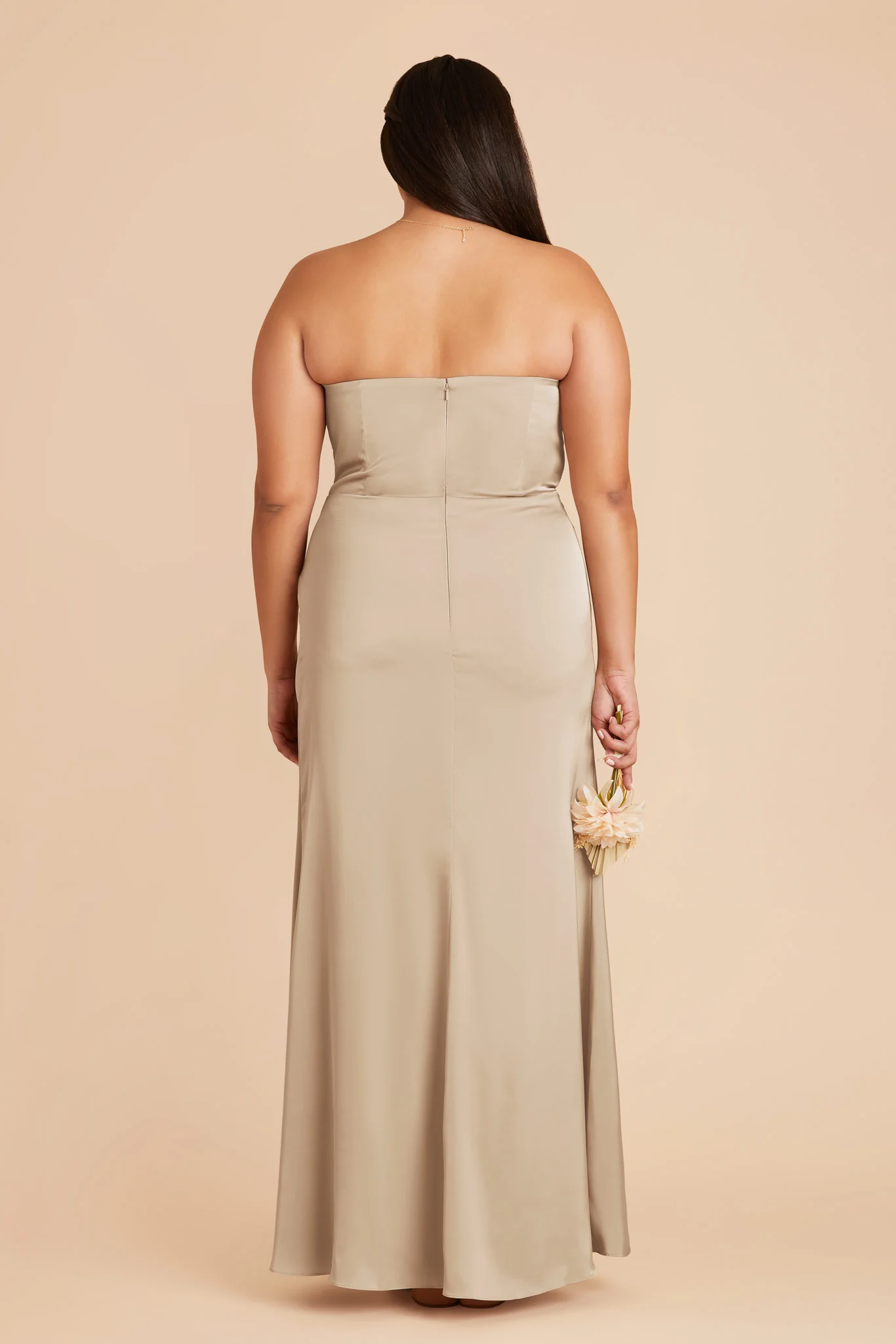 Anne Matte Satin Dress - Neutral Champagne - Image 12