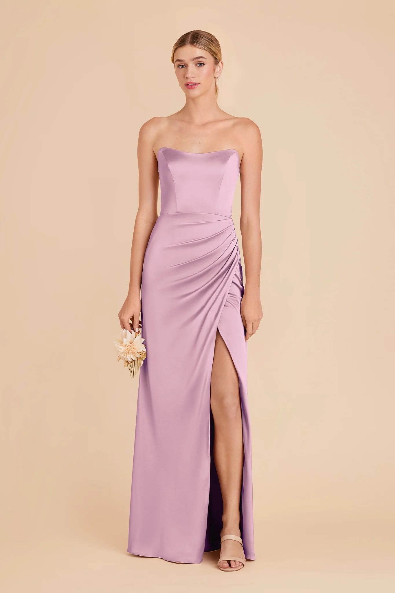 Anne Matte Satin Dress - Orchid