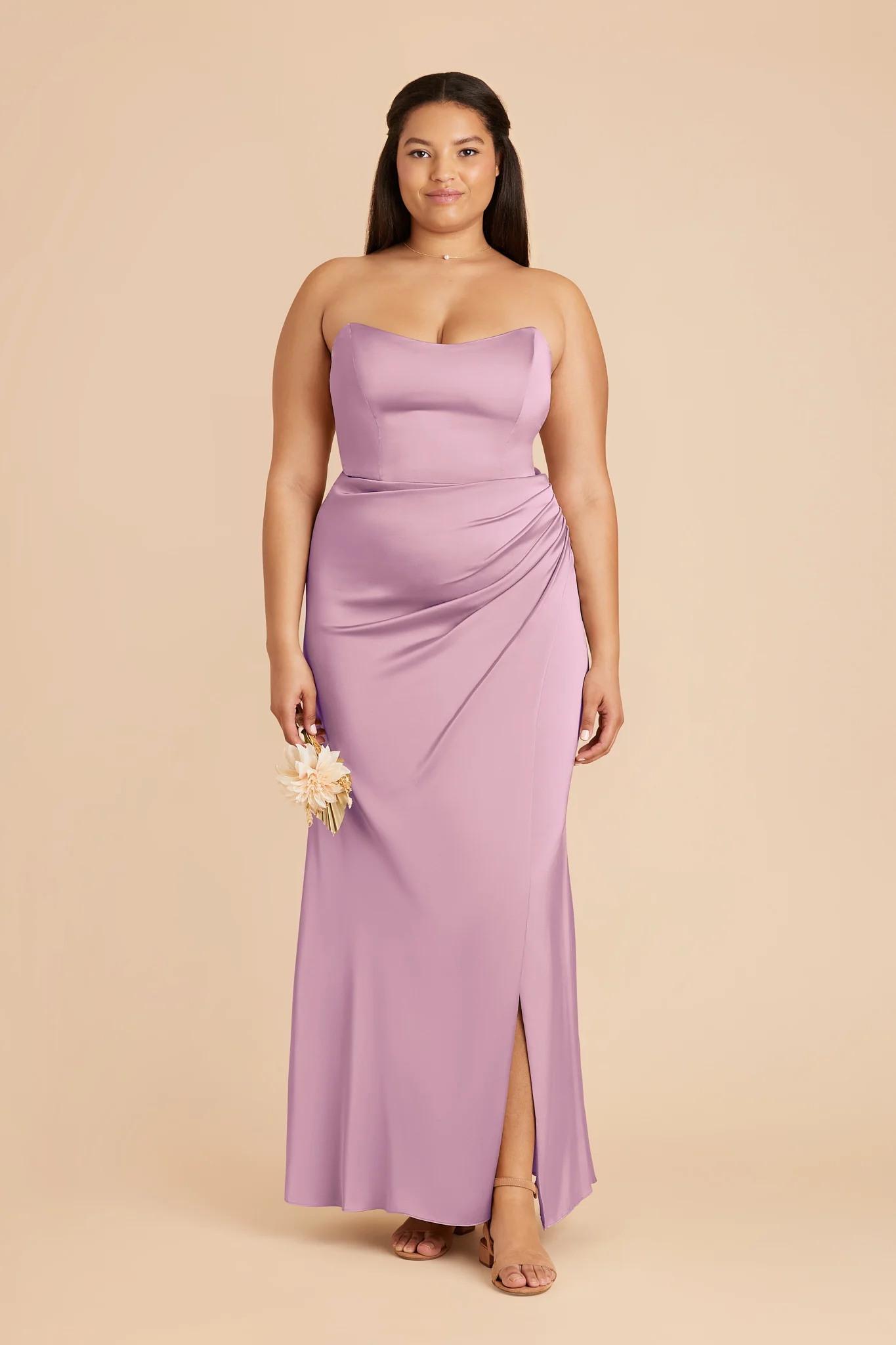 Anne Matte Satin Dress - Orchid - Image 2
