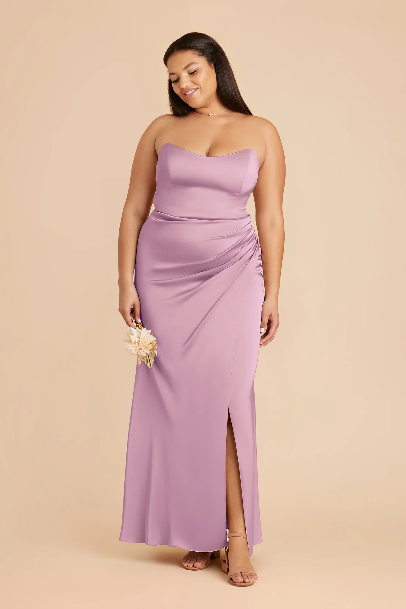 Anne Matte Satin Dress - Orchid - Image 6