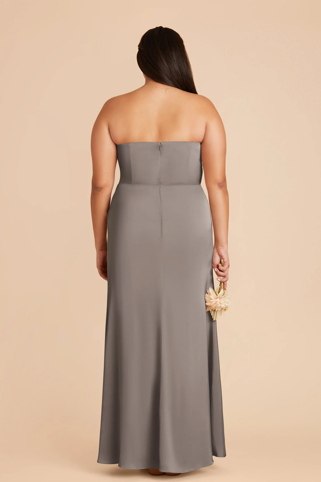 Anne Matte Satin Dress - Quartz - Image 10