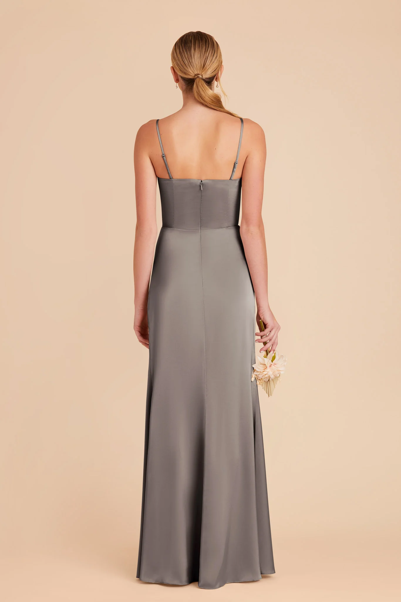 Anne Matte Satin Dress - Quartz - Image 7
