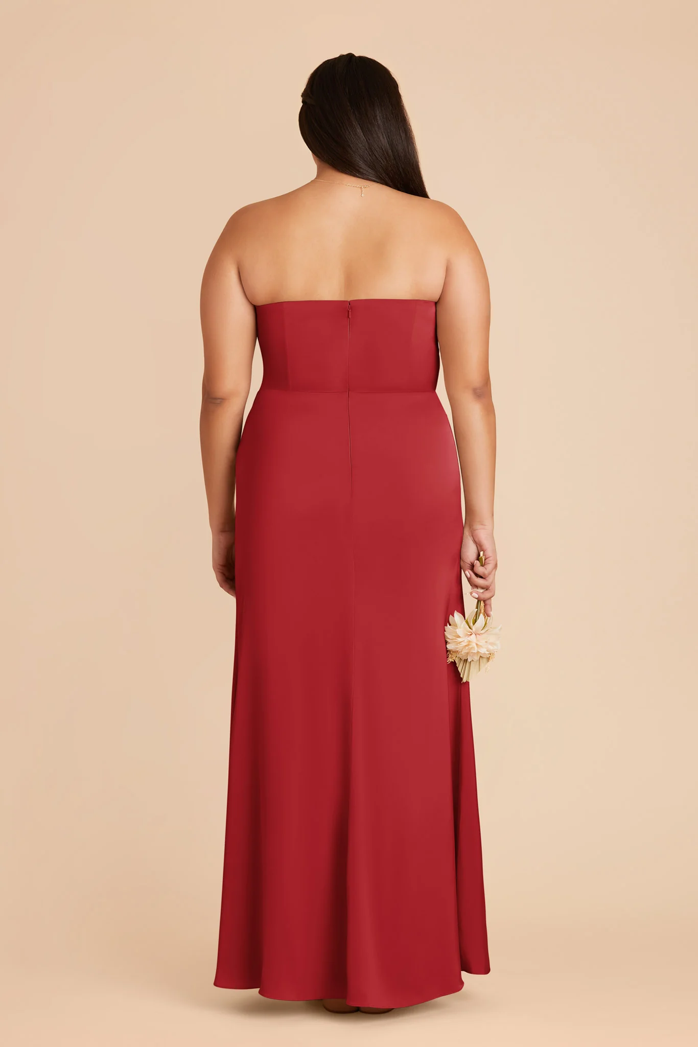 Anne Matte Satin Dress - Ruby Red - Image 10