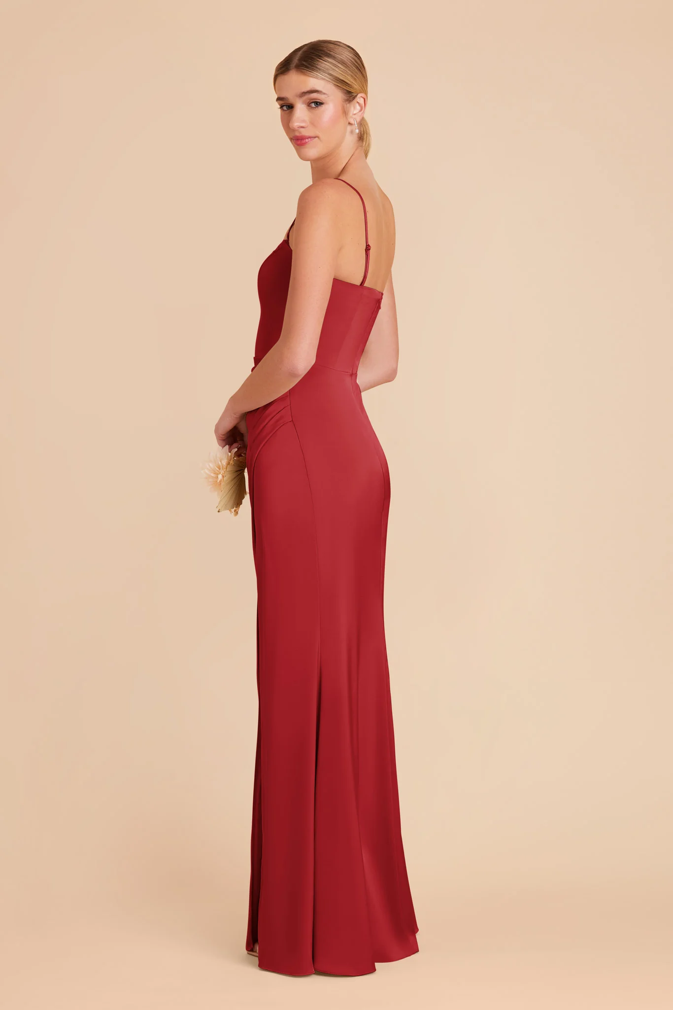 Anne Matte Satin Dress - Ruby Red - Image 6