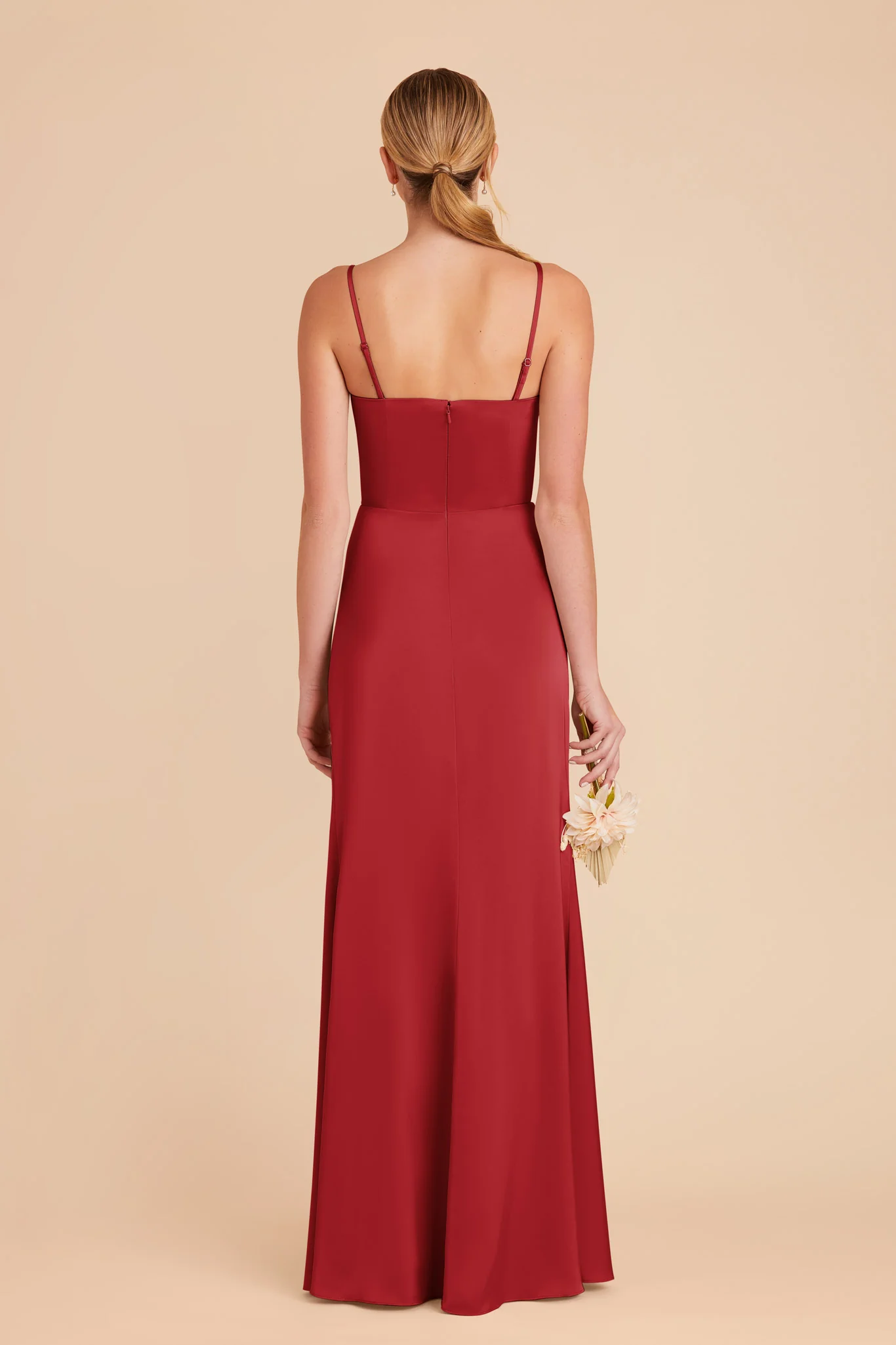 Anne Matte Satin Dress - Ruby Red - Image 7