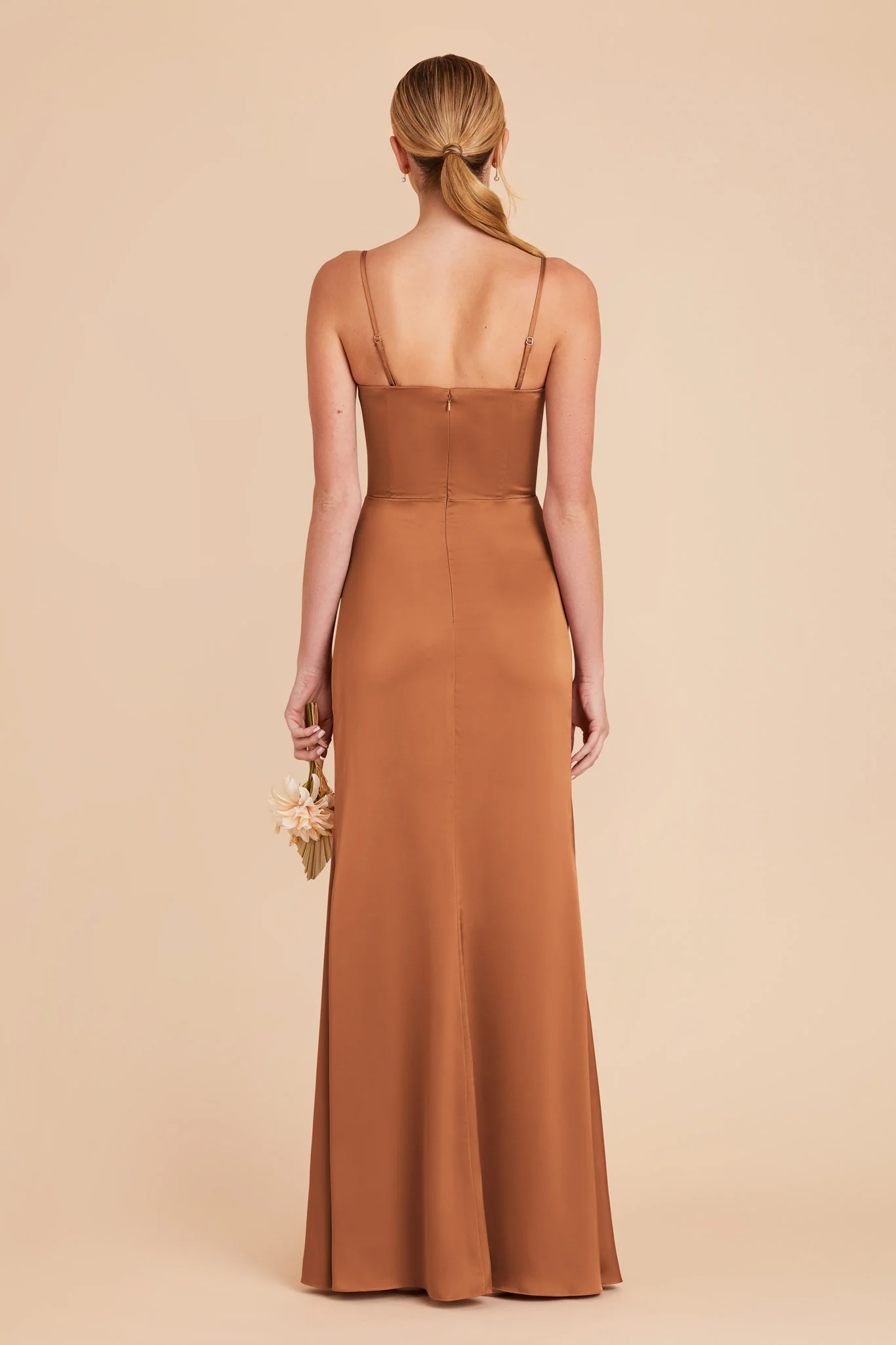 Anne Matte Satin Dress - Rust - Image 6