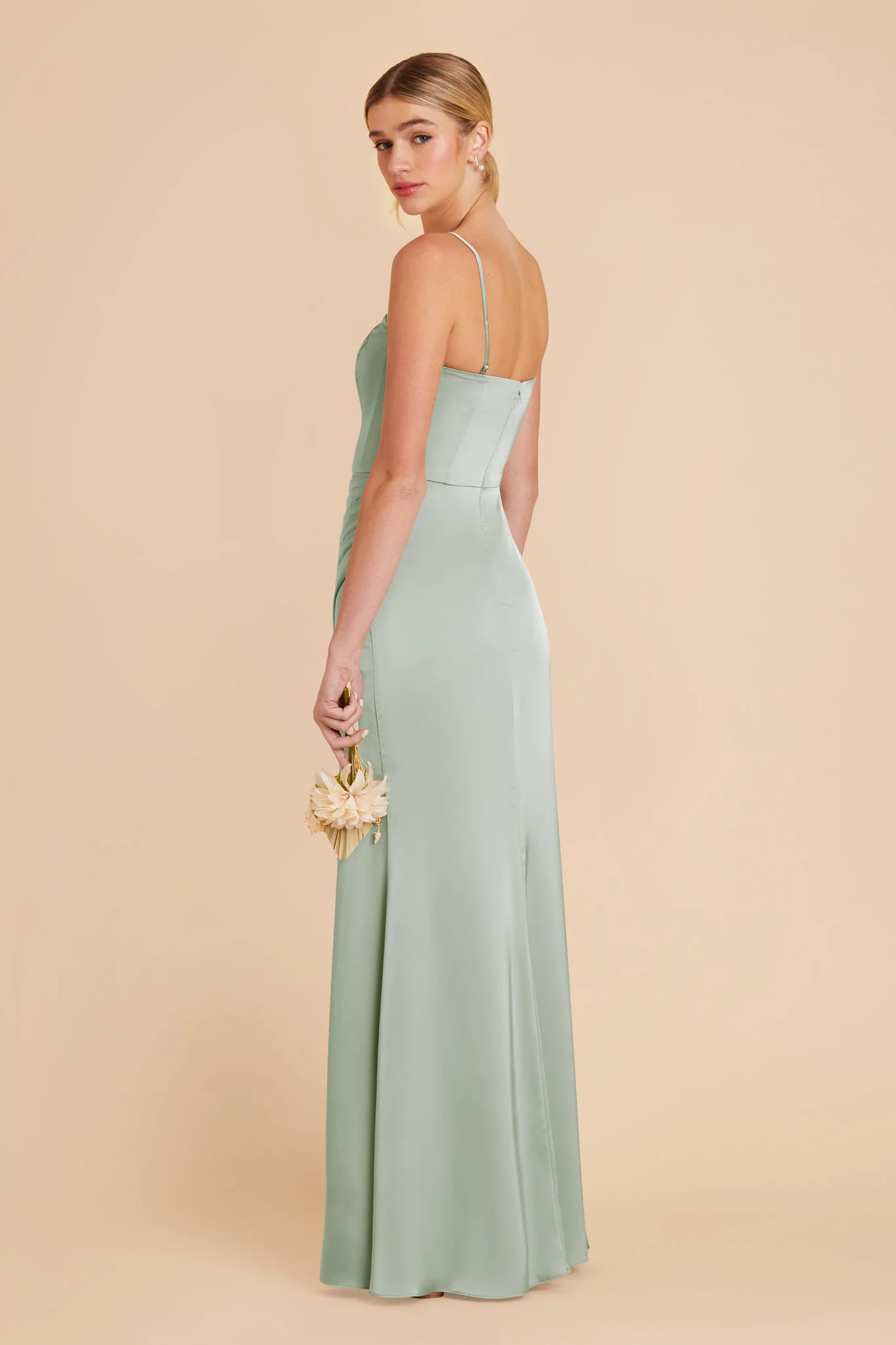 Anne Matte Satin Dress - Sage - Image 6