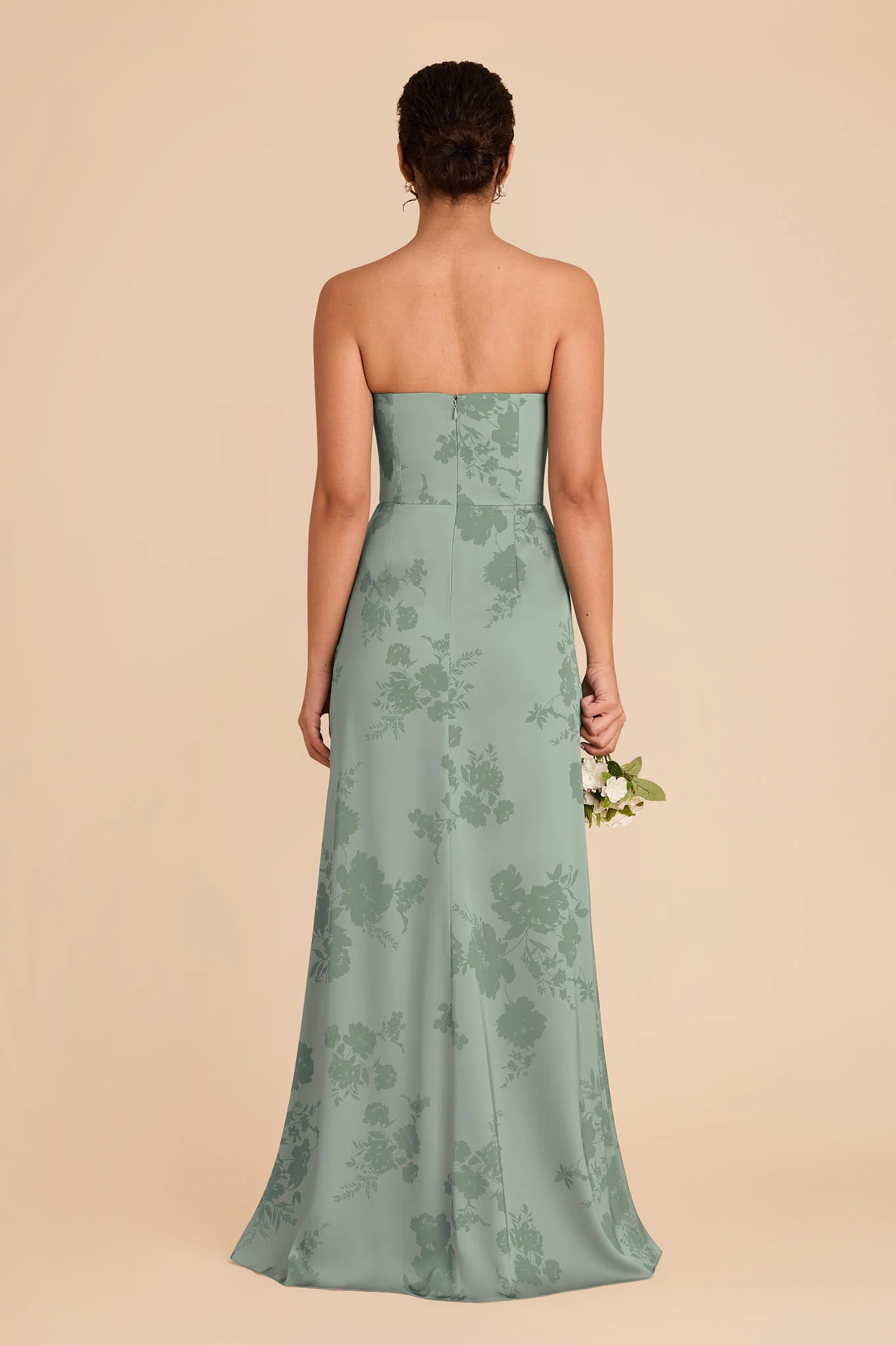 Anne Matte Satin Dress - Sage Whimsical Blooms - Image 5