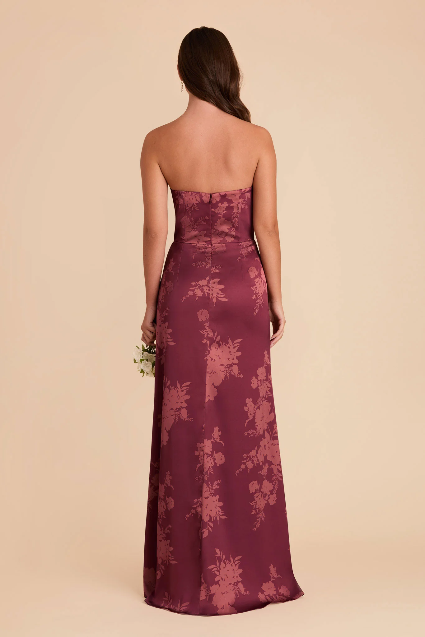 Anne Matte Satin Dress - Sangria Whimsical Blooms - Image 6