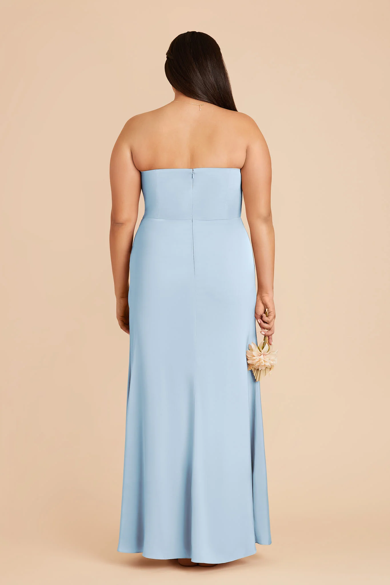 Anne Matte Satin Dress - Sky Blue - Image 7