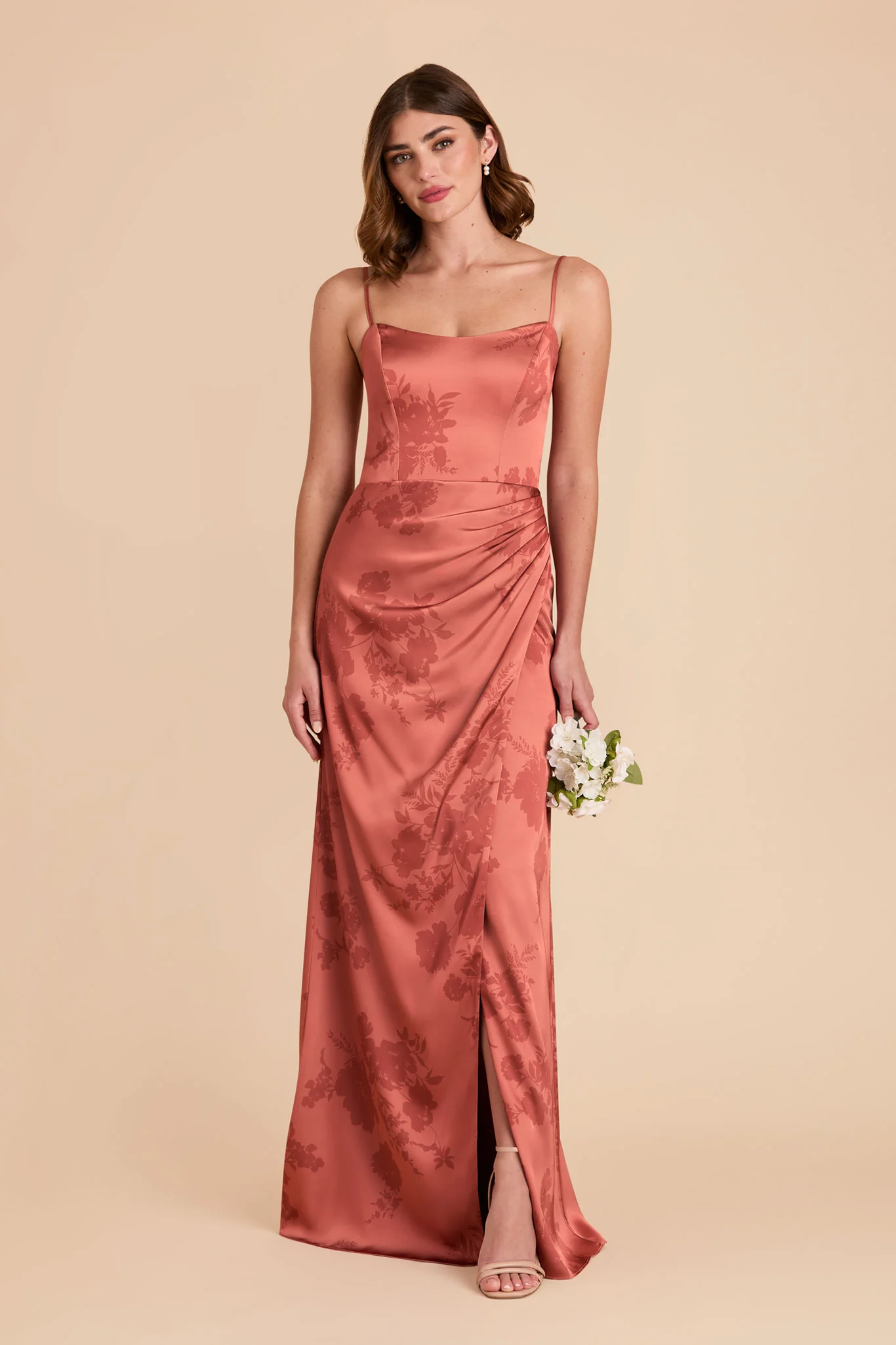 Anne Matte Satin Dress - Wild Rose Whimsical Blooms