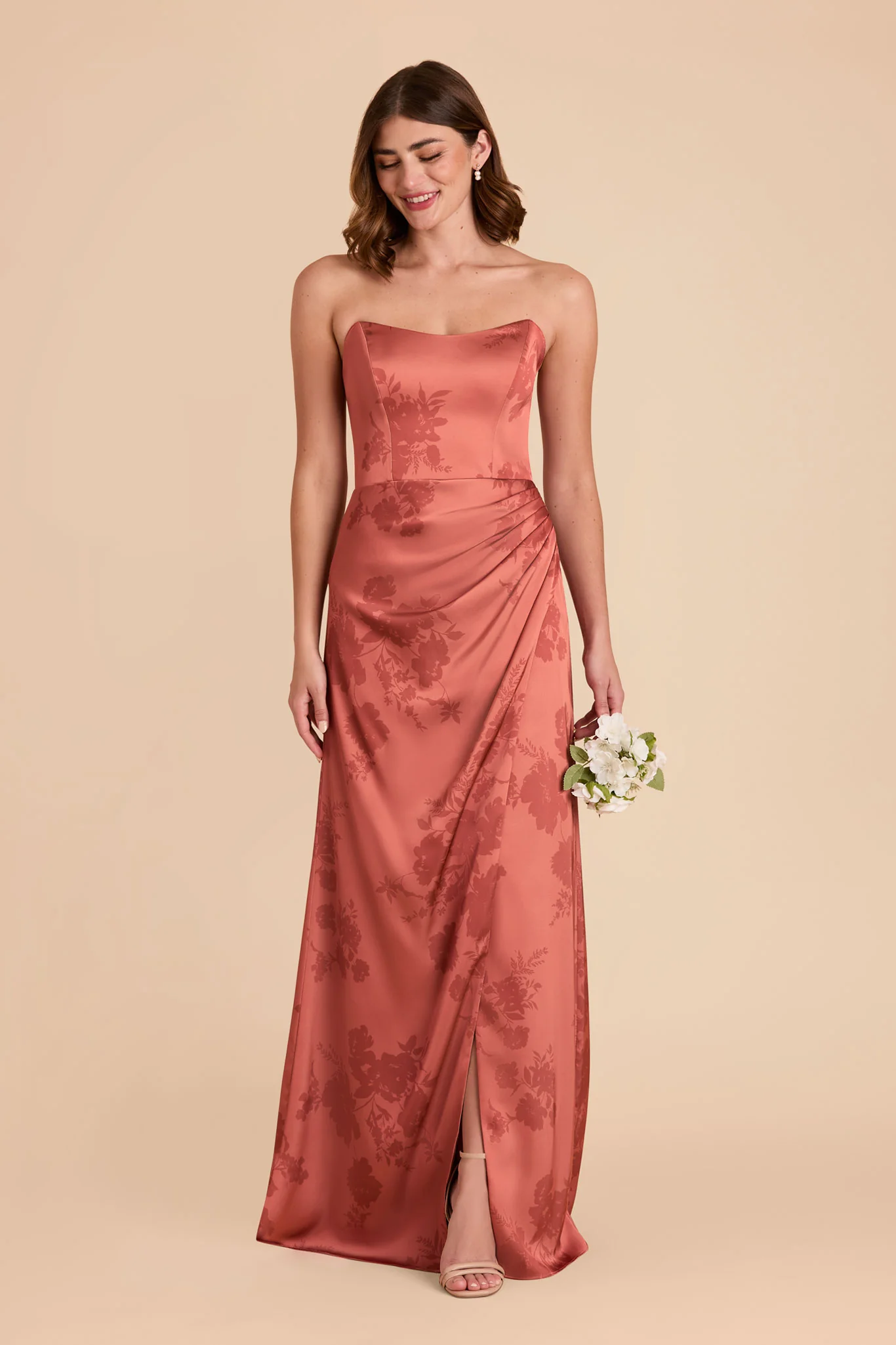Anne Matte Satin Dress - Wild Rose Whimsical Blooms - Image 2
